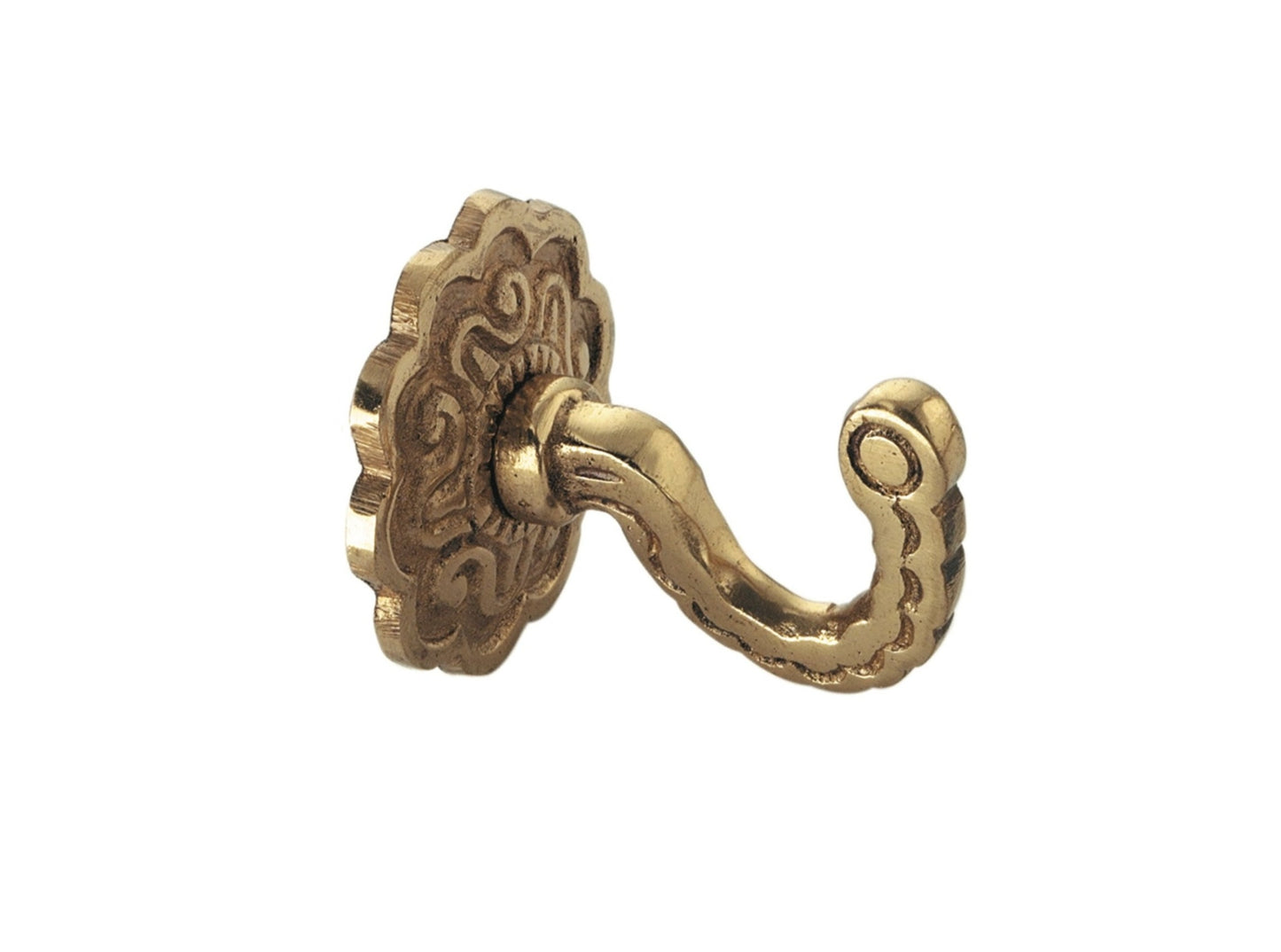 Pair of Rossette Wall Hooks - Screw Fixed Hooks - Solid Brass - Gold - Black - Satin & Chrome Options