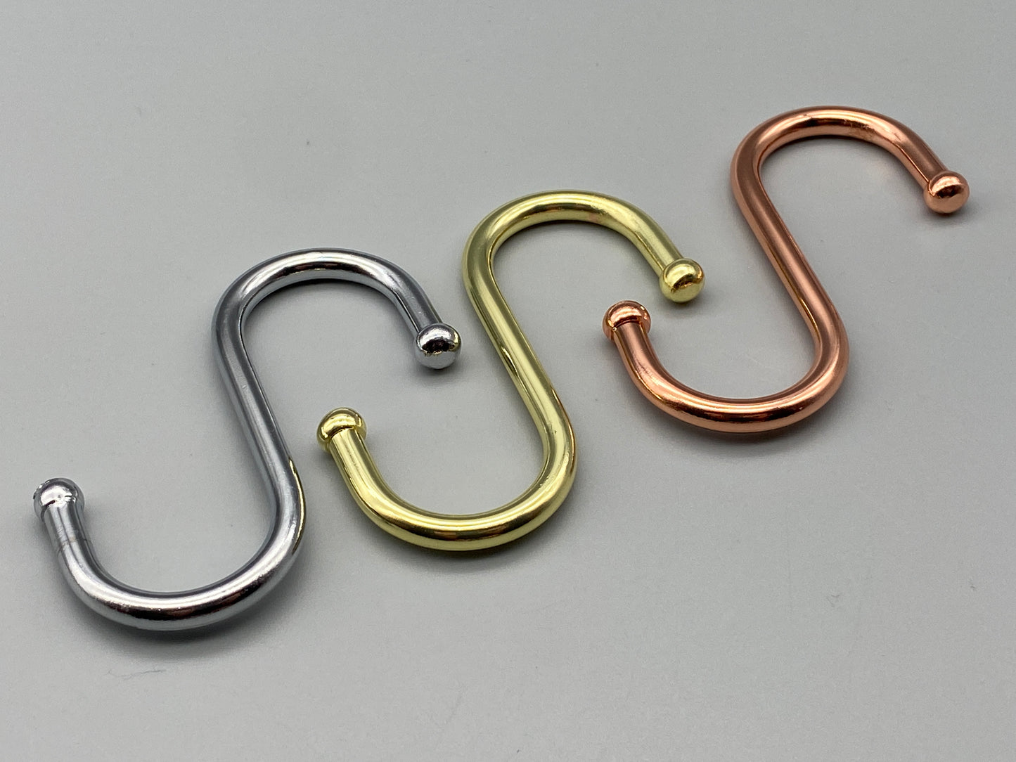 Kitchen S Hooks - Wall Rail Hooks 75mm - Solid Metal - Various Finishings