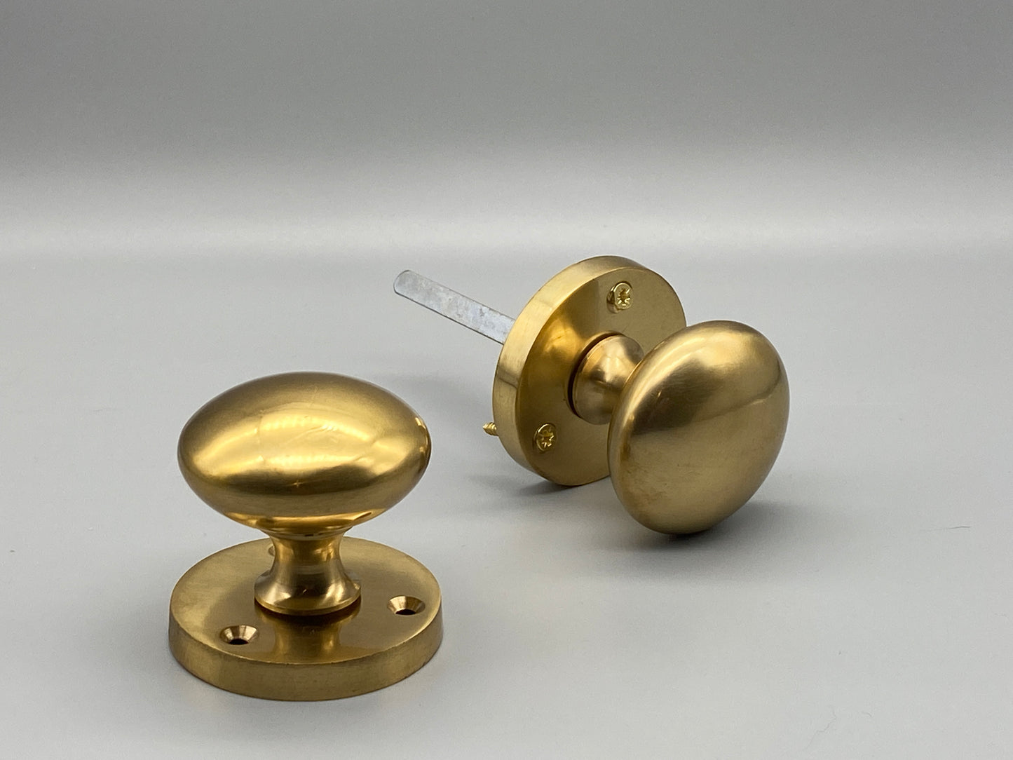 Pair of Solid Brass Victorian Mortice Set - 60mm Knobs
