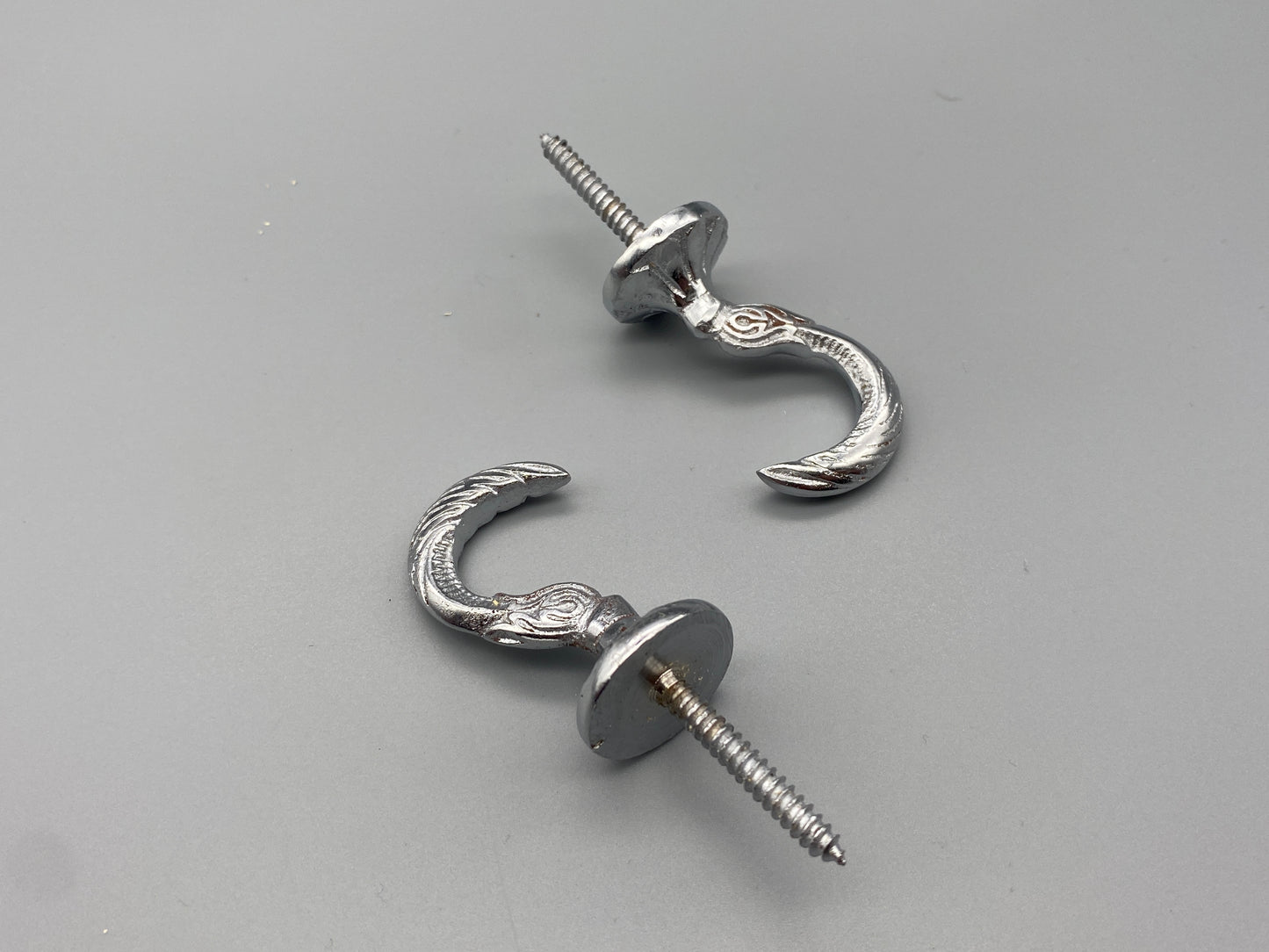 Pair of Athenian Wall Hooks - Screw Fixed Hooks - Gold - Black & Chrome Options