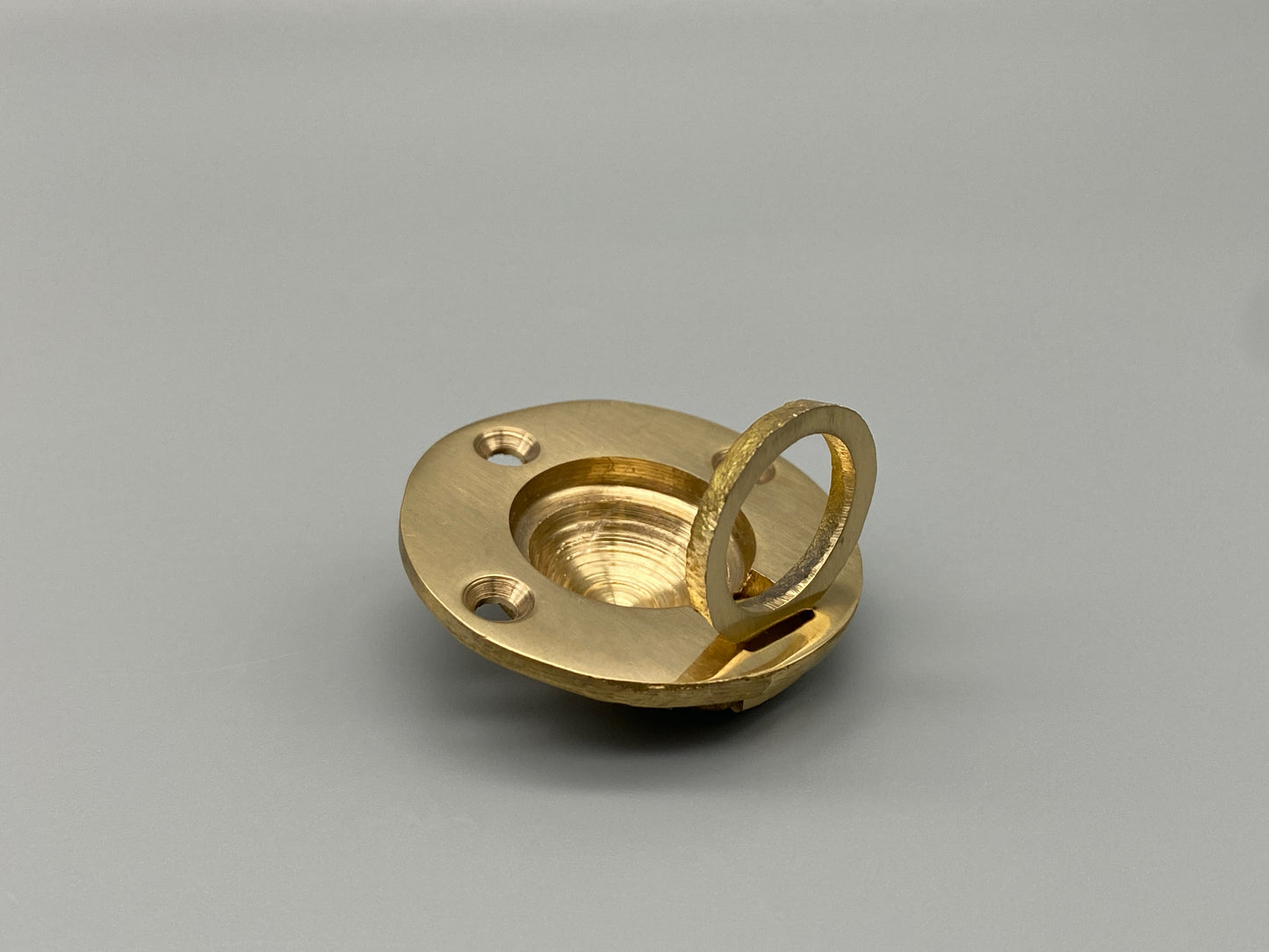 Round Solid Brass Flush Rings - Flush Drawer Rings - 38mm - Pack of 1
