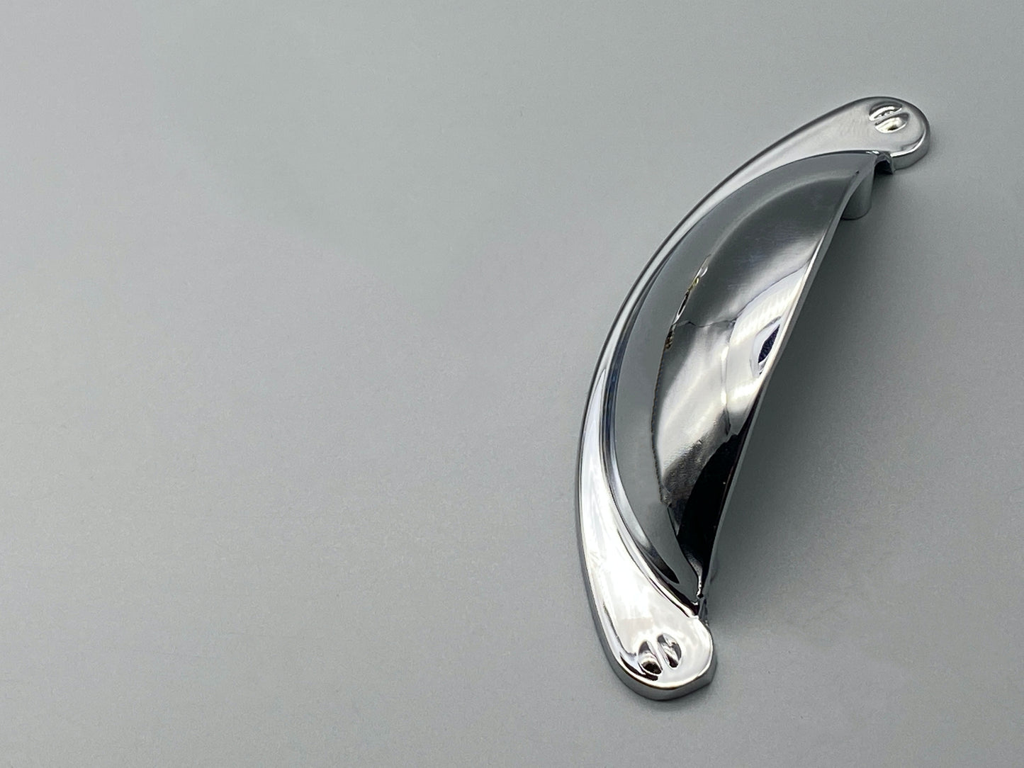 Nickel Plated Shell Handles - Half Moon Drawer Pulls 64mm - Rear Fix - Pack of 1