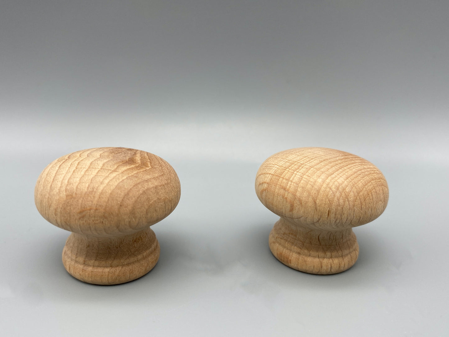 Natural Beech Knobs - Various Sizes 25mm to 50mm - Unlacquered - Pre Drilled