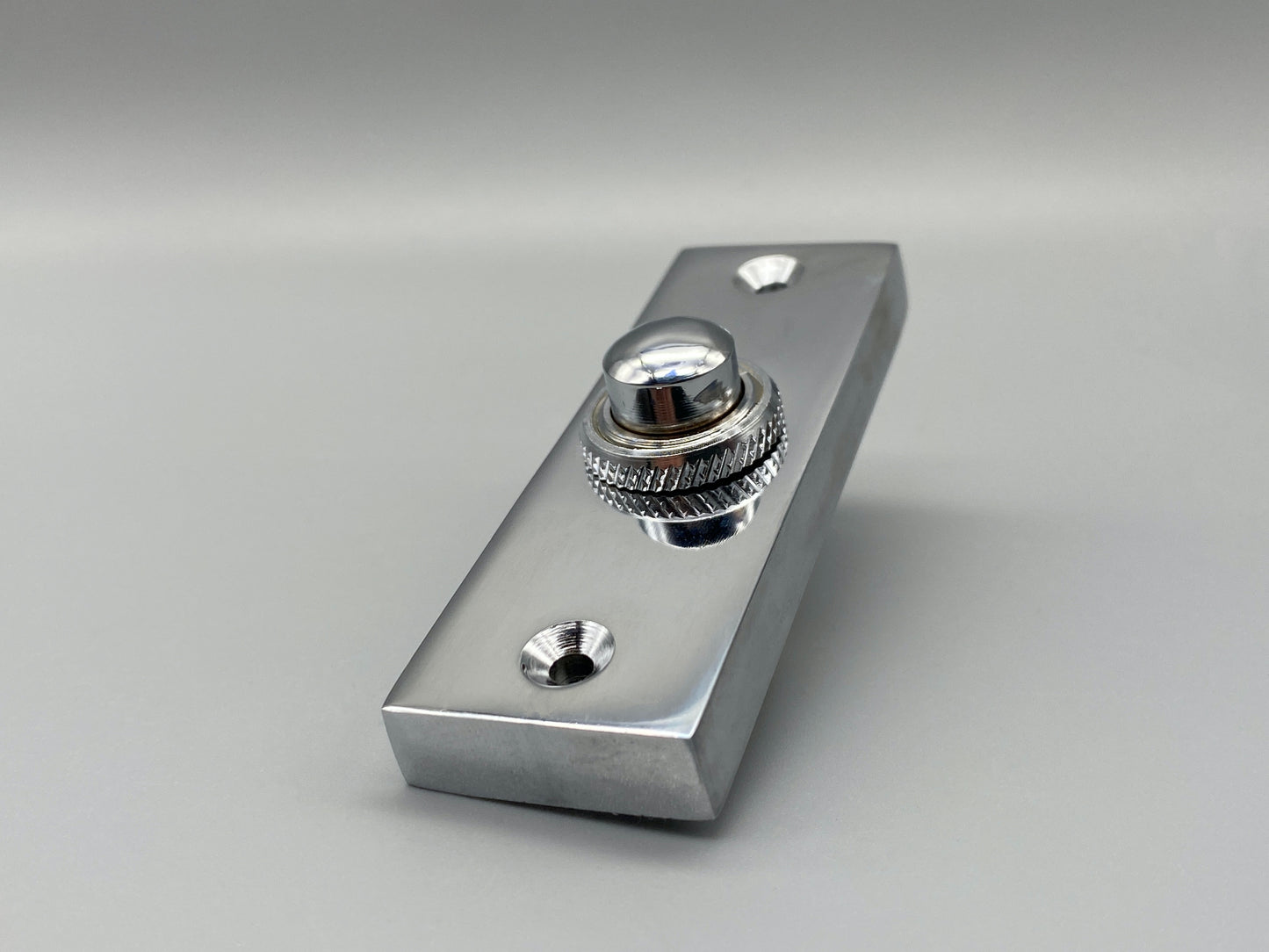 Solid Chrome Victorian Door Bell Push Oblong 75mm - 1 Set
