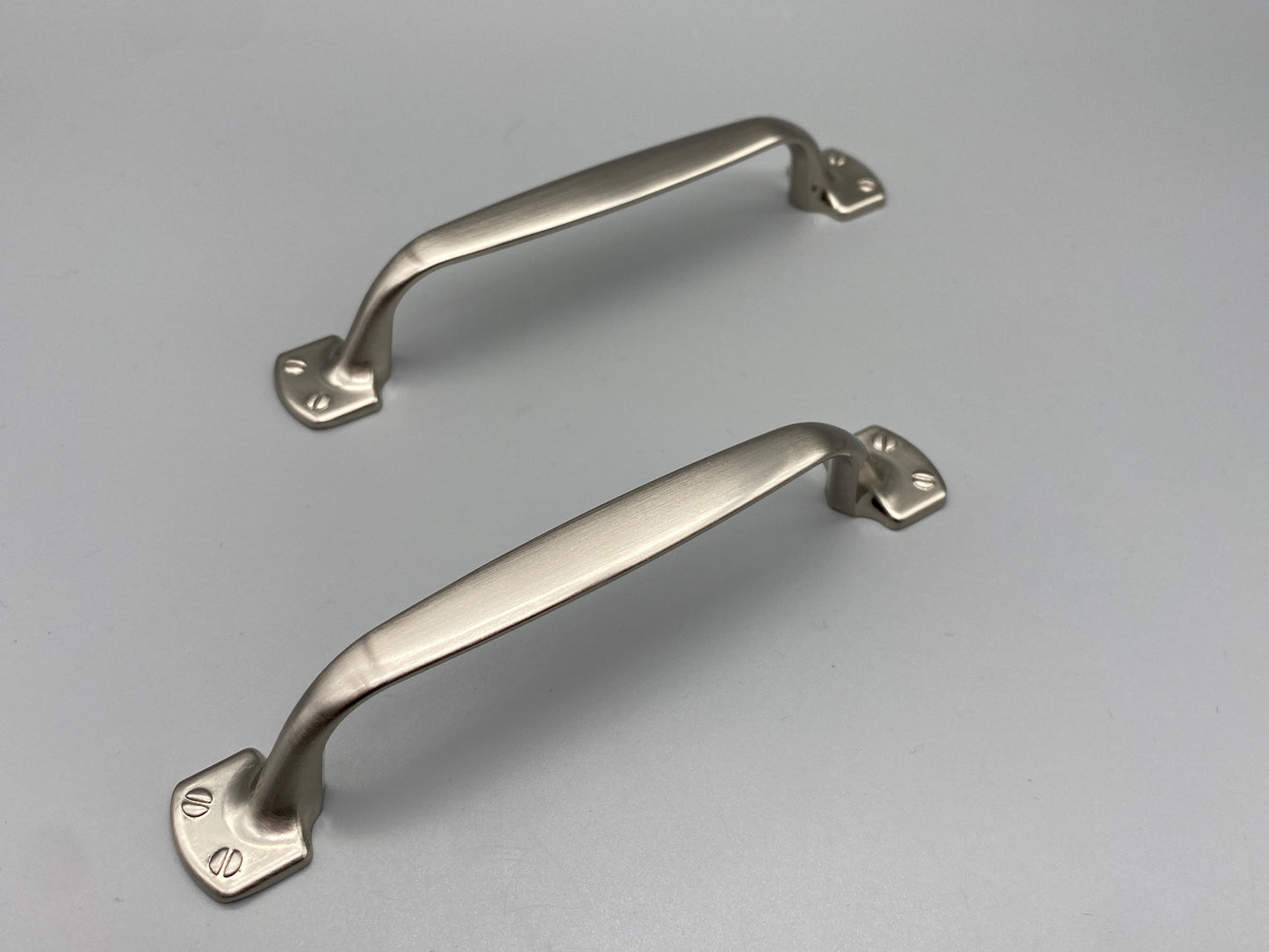 Pair of Solid Brushed Silver Handles - 96mm - with Bolts - Pack of 1