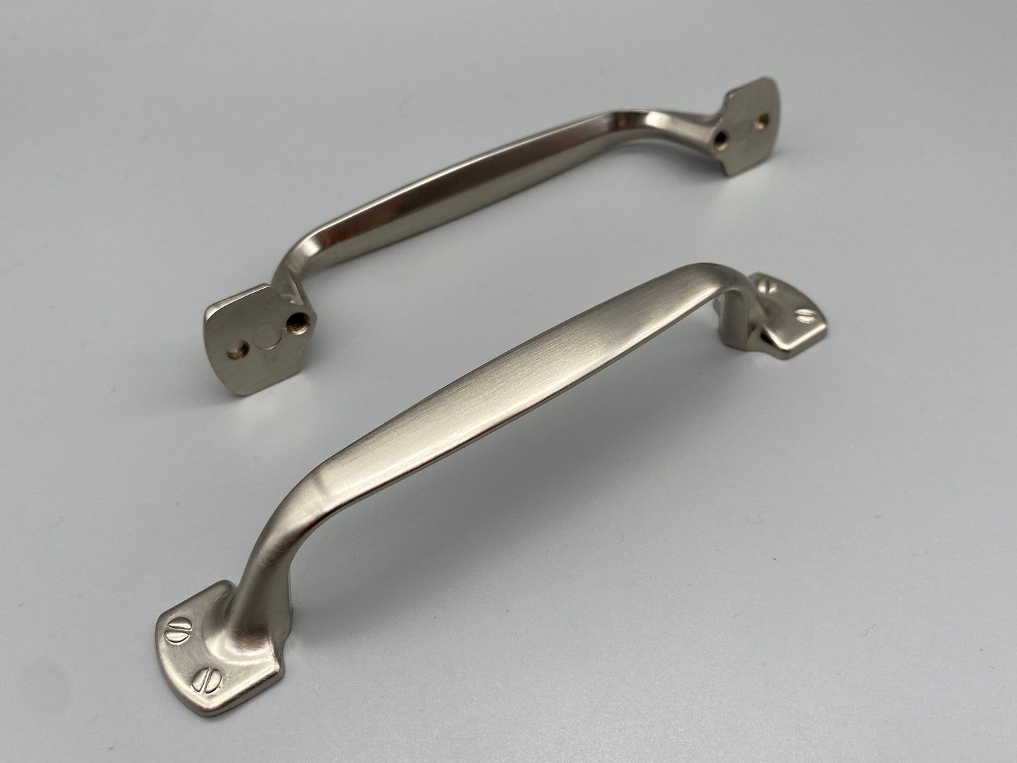 Pair of Solid Brushed Silver Handles - 96mm - with Bolts - Pack of 1