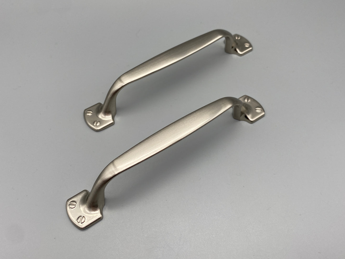 Pair of Solid Brushed Silver Handles - 96mm - with Bolts - Pack of 1