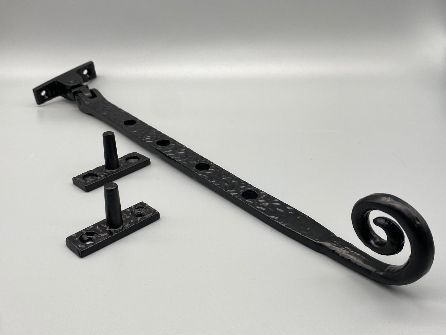 Forged Curled Tail Window Casement Stay Spoon - Antique Style - 250mm