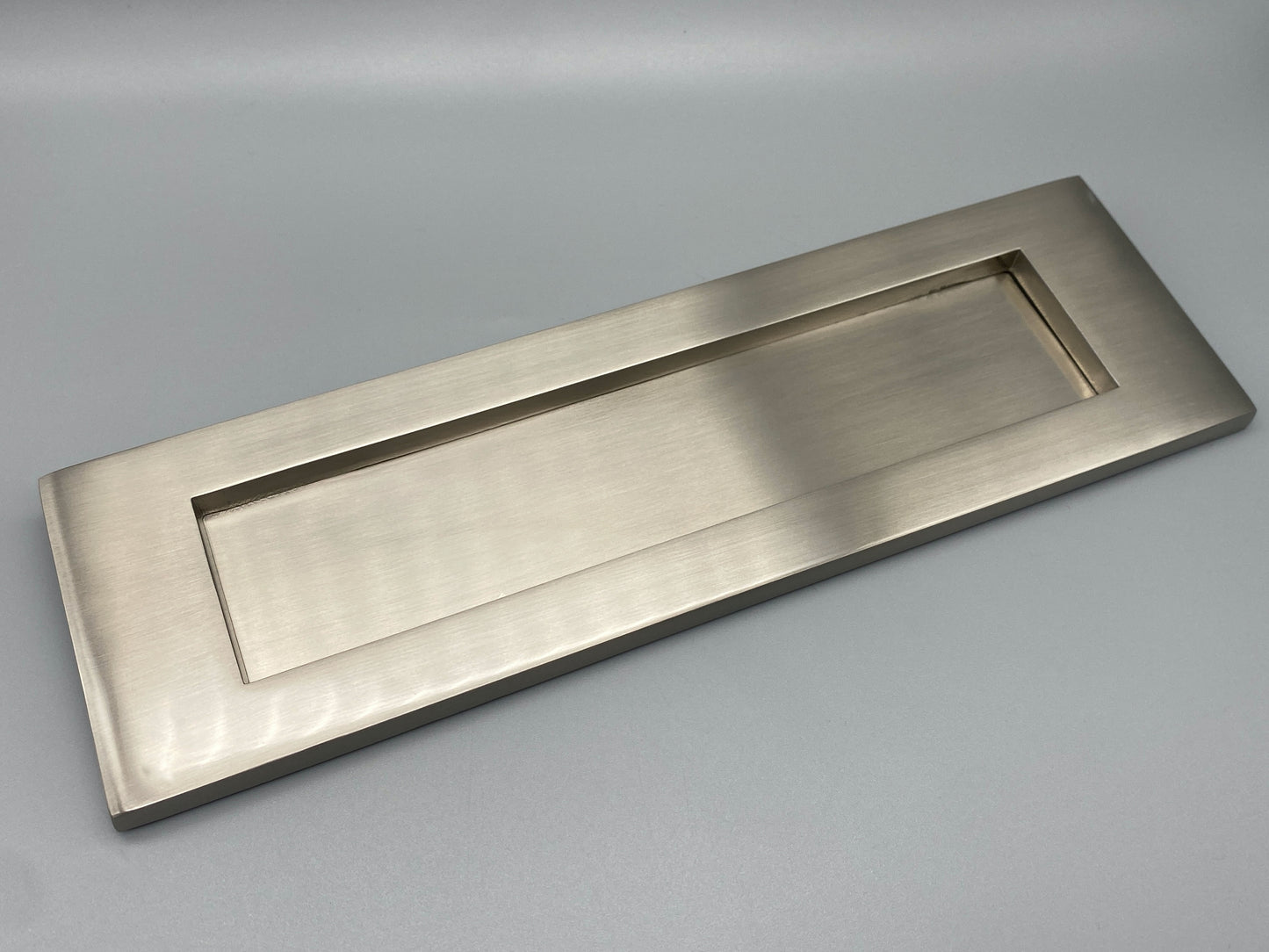 Brushed Silver Victorian Letter Plate - 250mm x 75mm / (10" x 3")