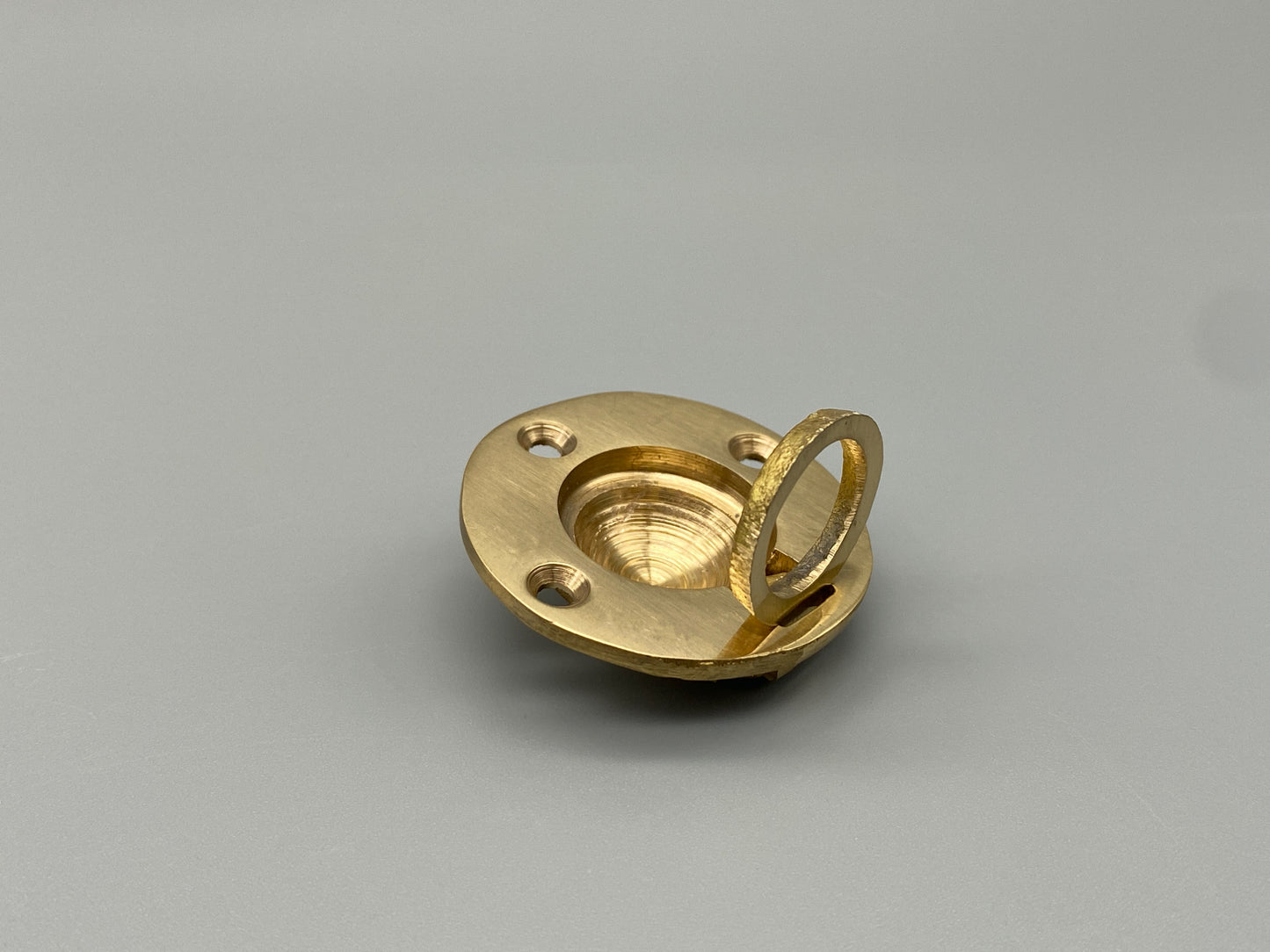 Round Solid Brass Flush Rings - Flush Drawer Rings - 38mm - Pack of 1