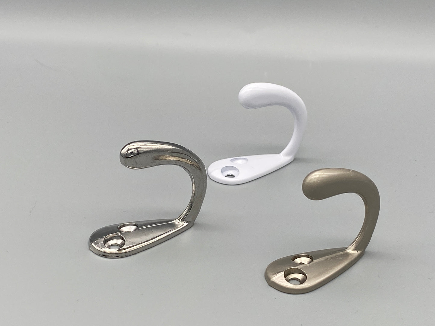 Single Robe Hooks - Solid Metal - Various Finishings - Pack of 1