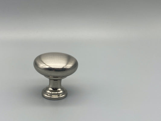 Brushed Round Knobs 30mm - Brushed Silver - Pack of 1