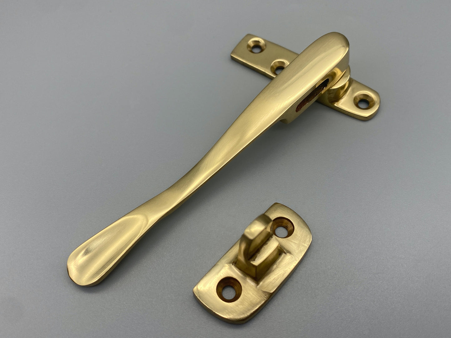 Solid Brass Victorian Casement Fastener Vent Spoon - 125mm