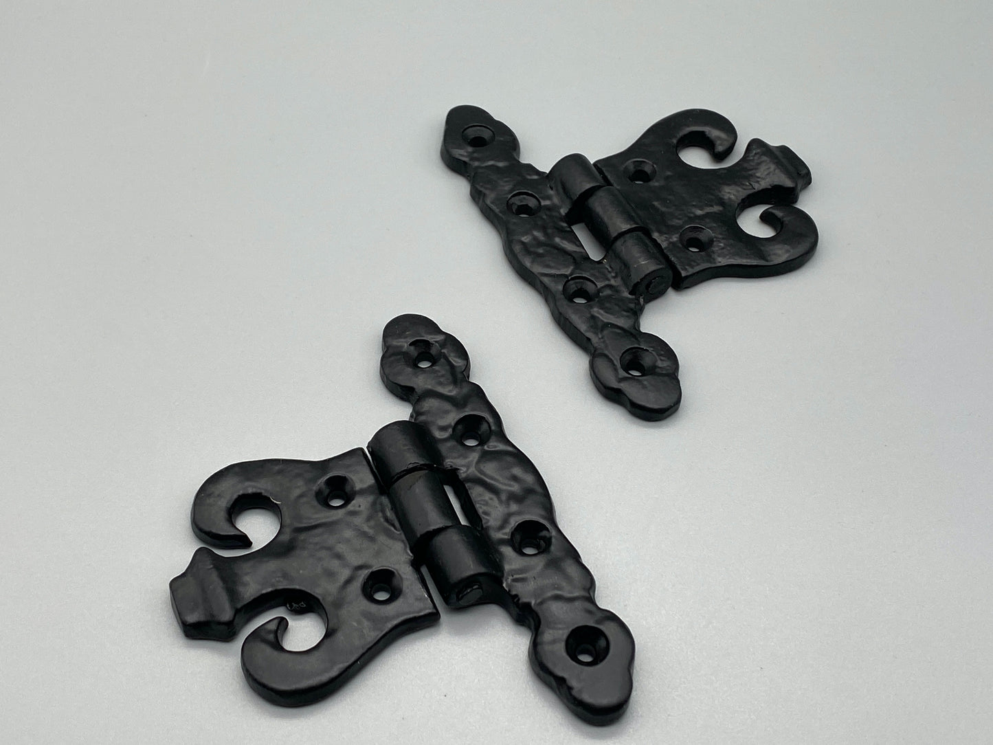 Pair of Gothic Black Hinges - 280g each - 100mm