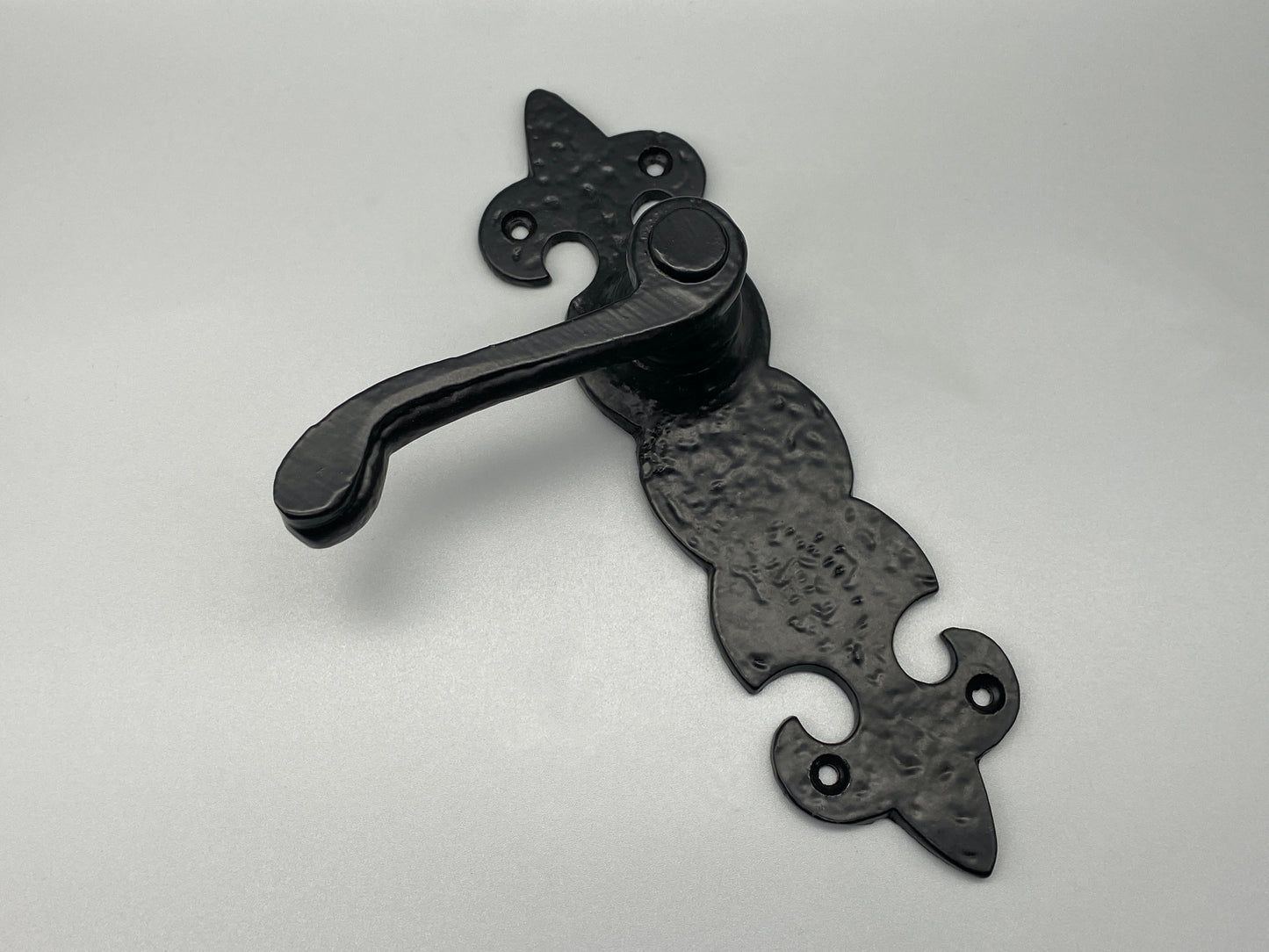 Forged Black Fleur-de-leys Lever Handles - 190mm