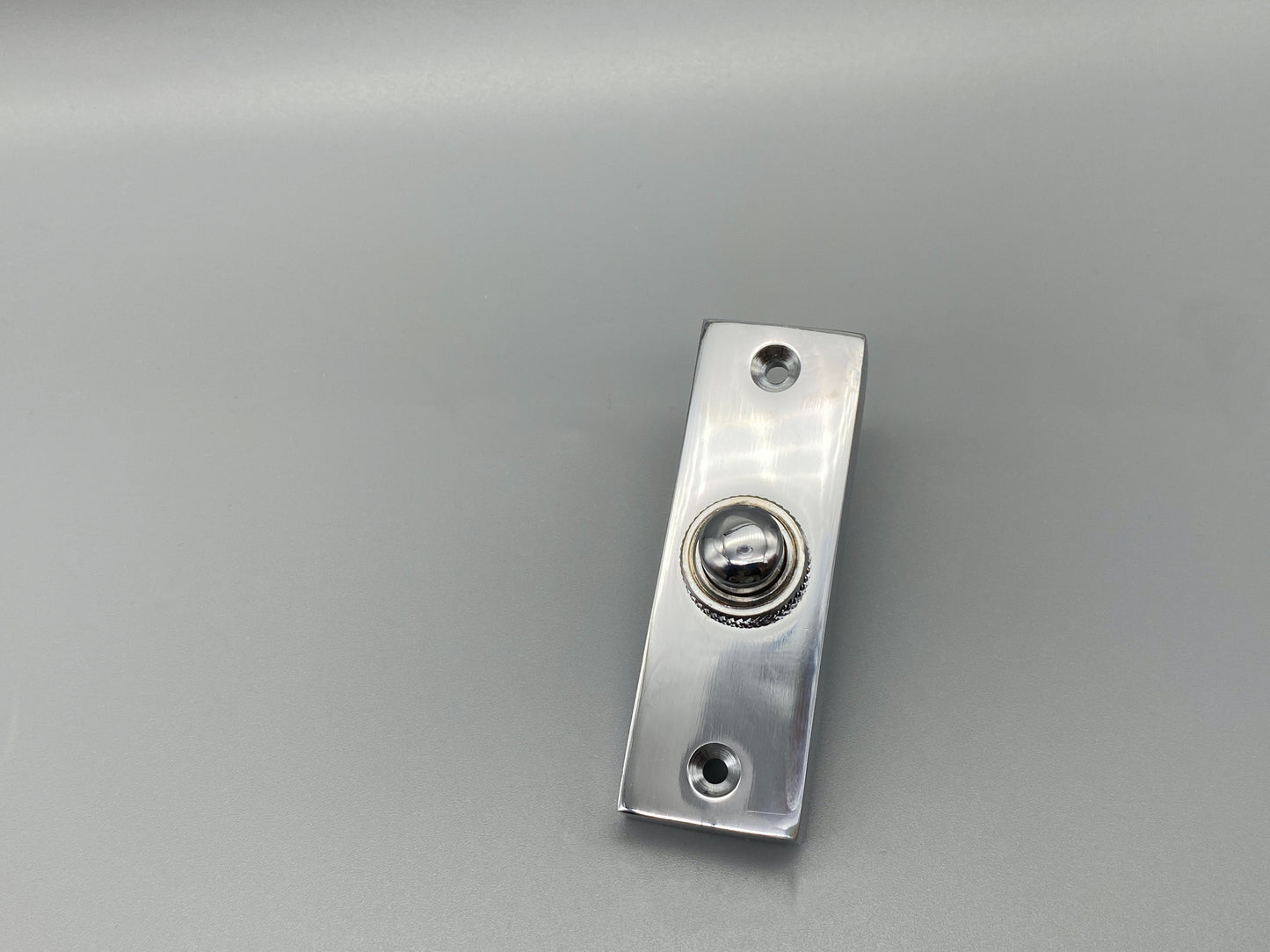 Solid Chrome Victorian Door Bell Push Oblong 75mm - 1 Set