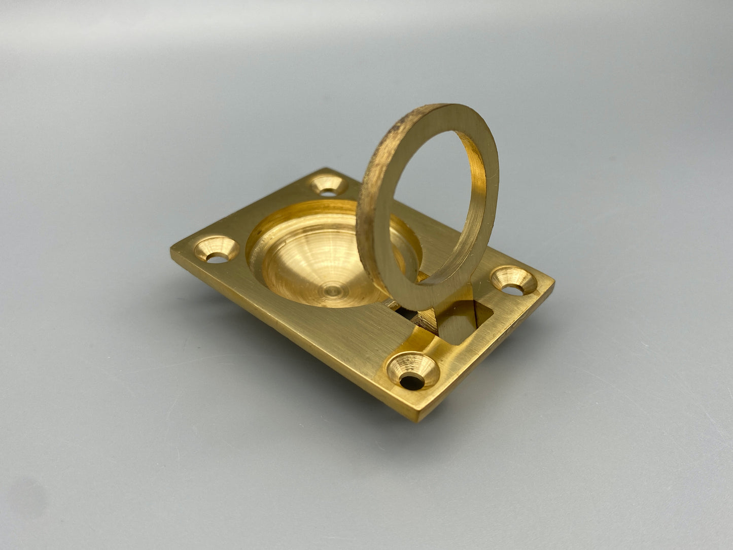 Solid Brass Flush Rings - Flush Drawer Rings - 50mm - Pack of 1