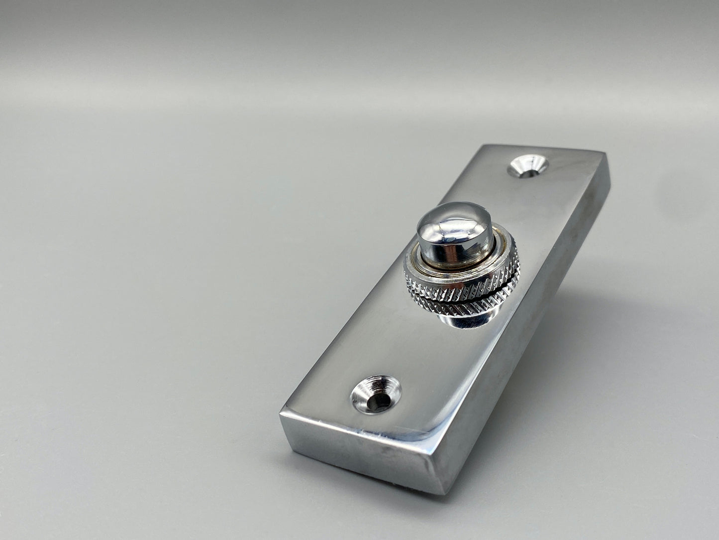 Solid Chrome Victorian Door Bell Push Oblong 75mm - 1 Set