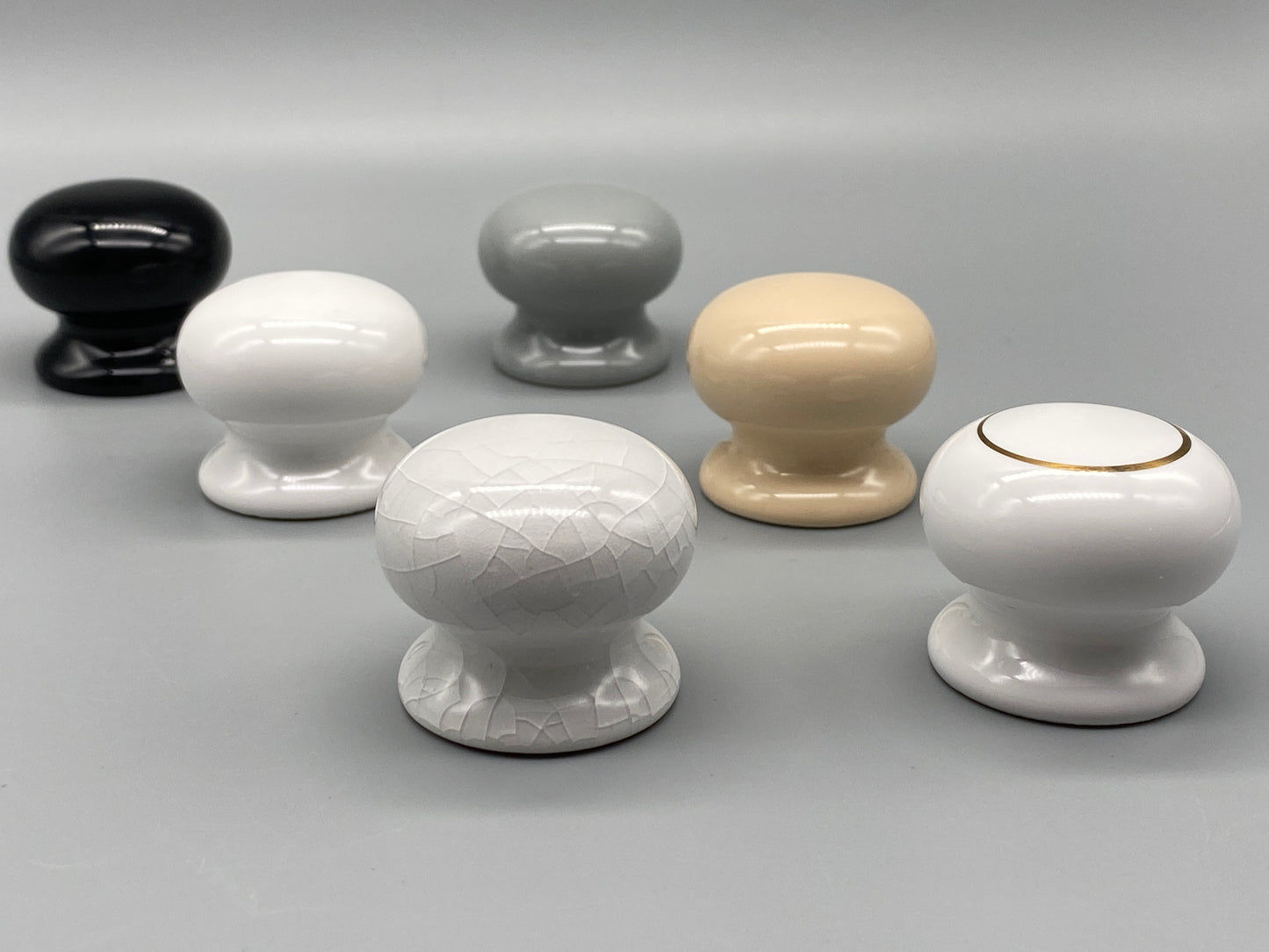 Pair of Heavy Ceramic Knobs - Various Designs & Finishings - 35mm Knobs - Pack of 2