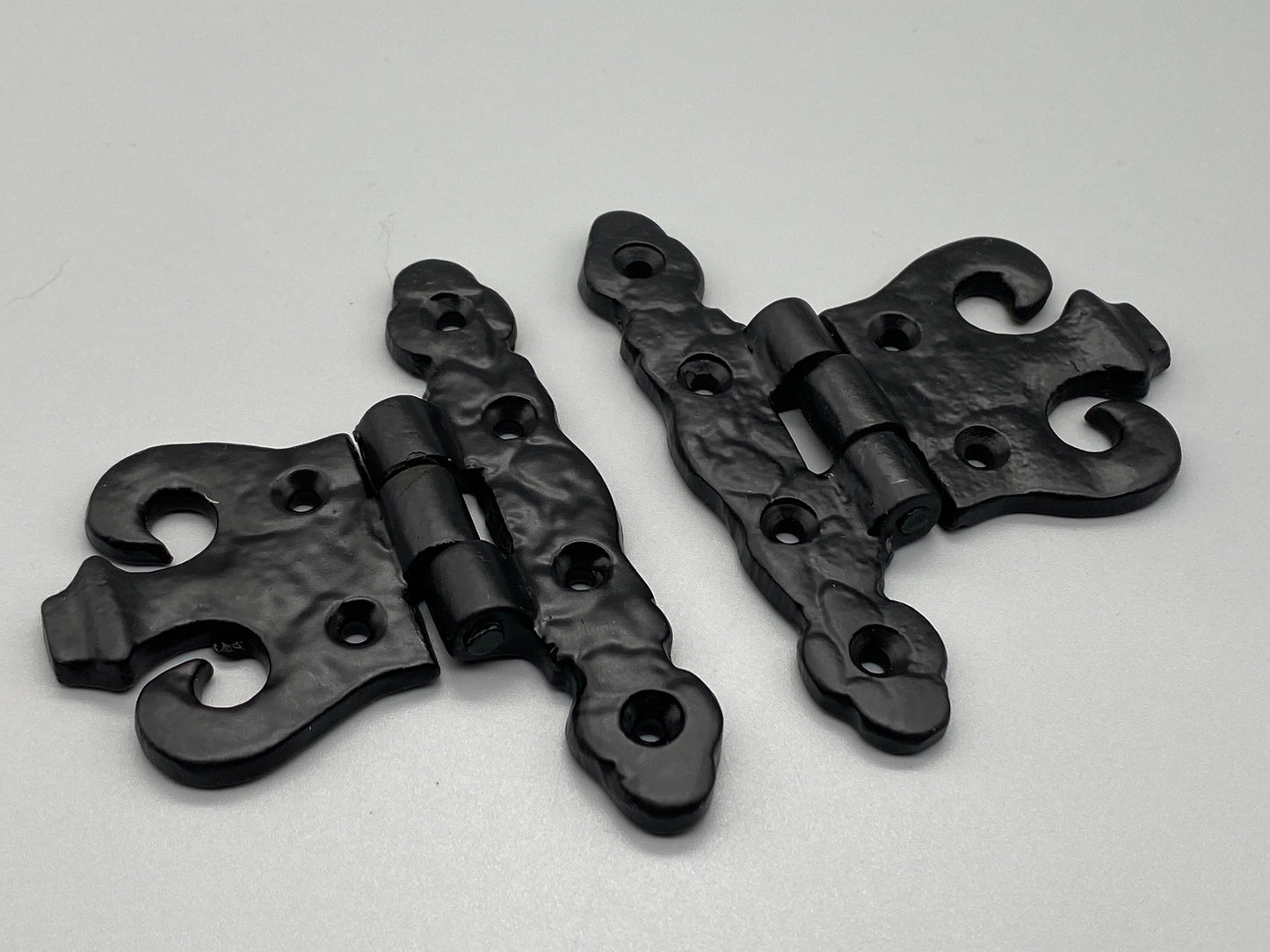 Pair of Gothic Black Hinges - 280g each - 100mm