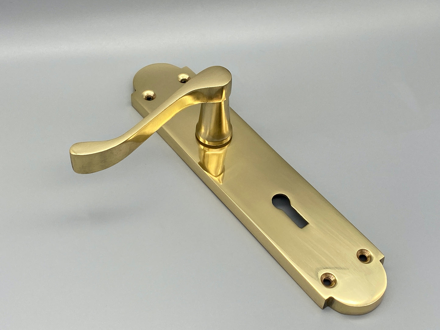 Solid Brass Victorian Style Door Lever Lock Handles - 200mm