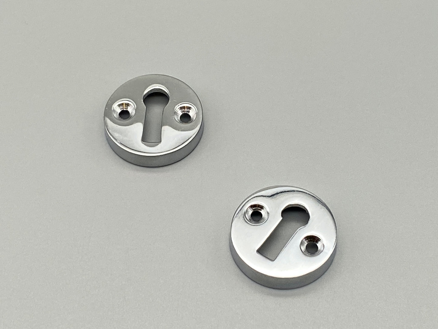 Pair of Concave Open Chrome Escutcheons - 35mm