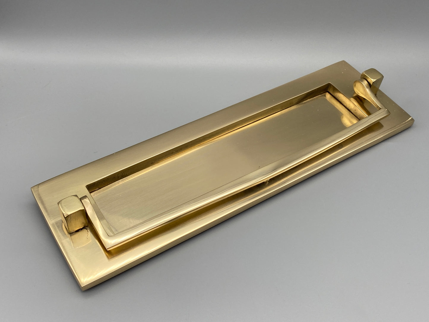 Solid Brass Victorian Letter Plate with Knocker - 250mm x 75mm / (10" x 3")