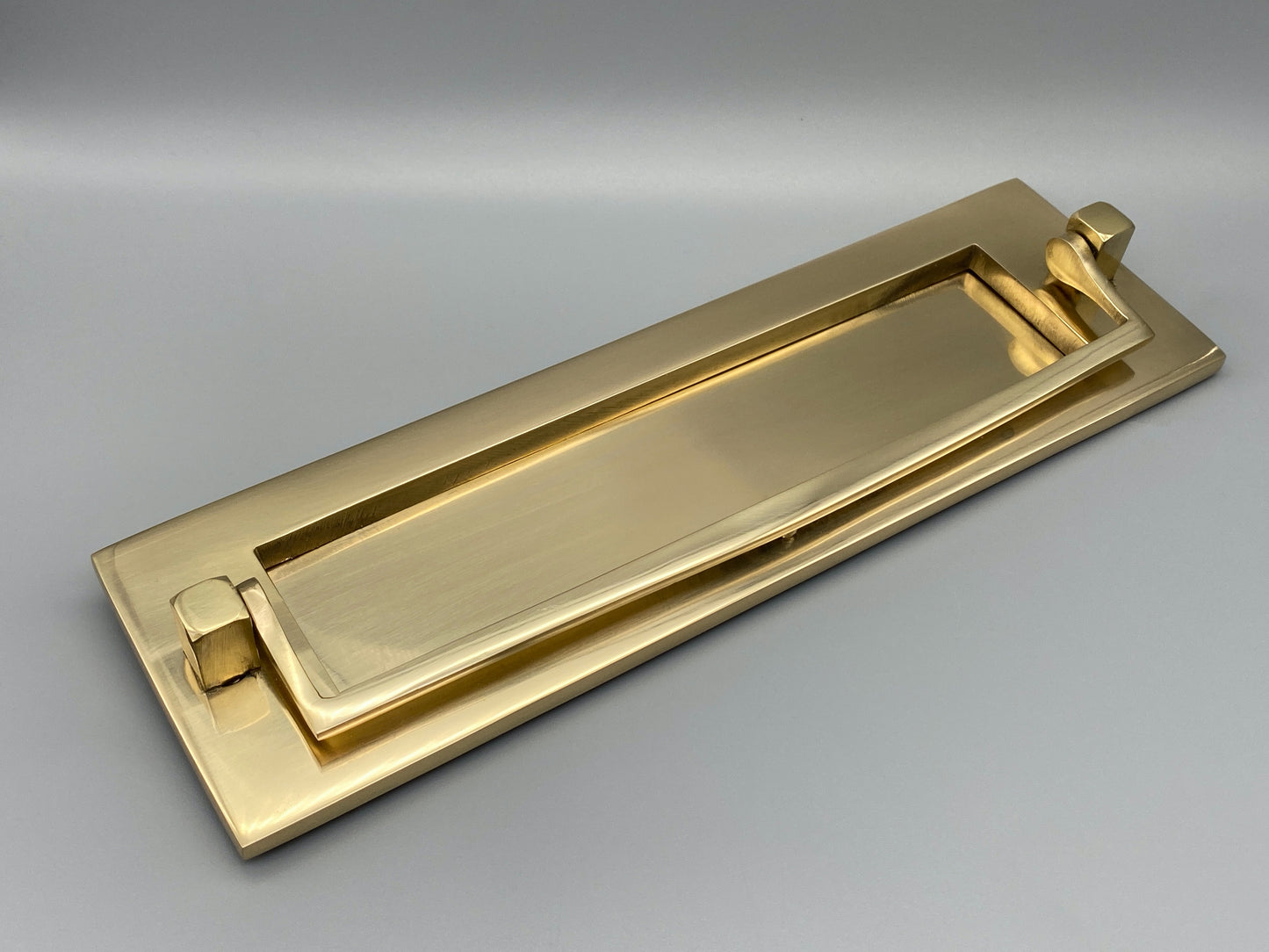 Solid Brass Victorian Letter Plate with Knocker - 250mm x 75mm / (10" x 3")