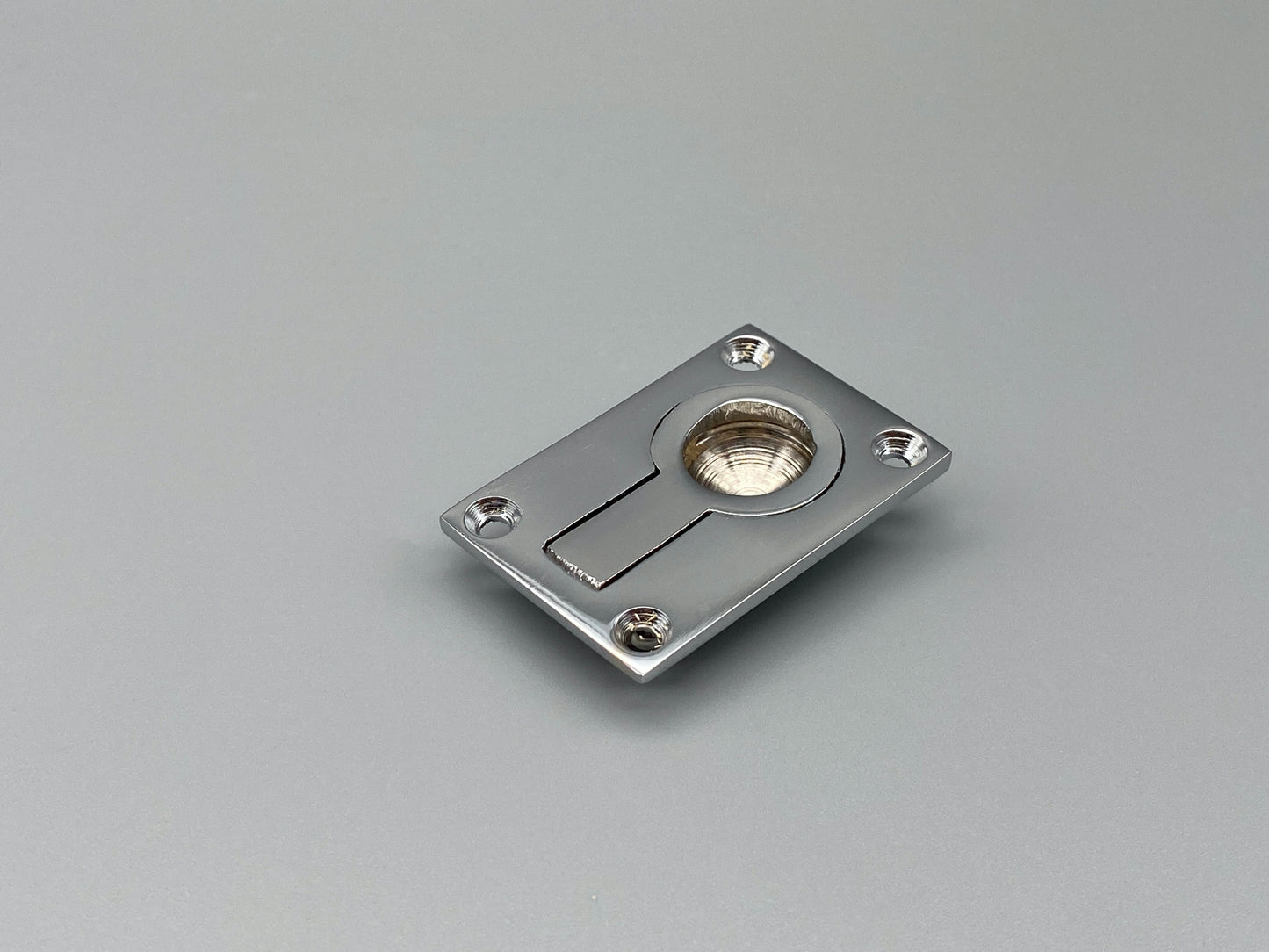 Rectangular Chrome Flush Rings - Flush Drawer Rings - 38mm x 27mm