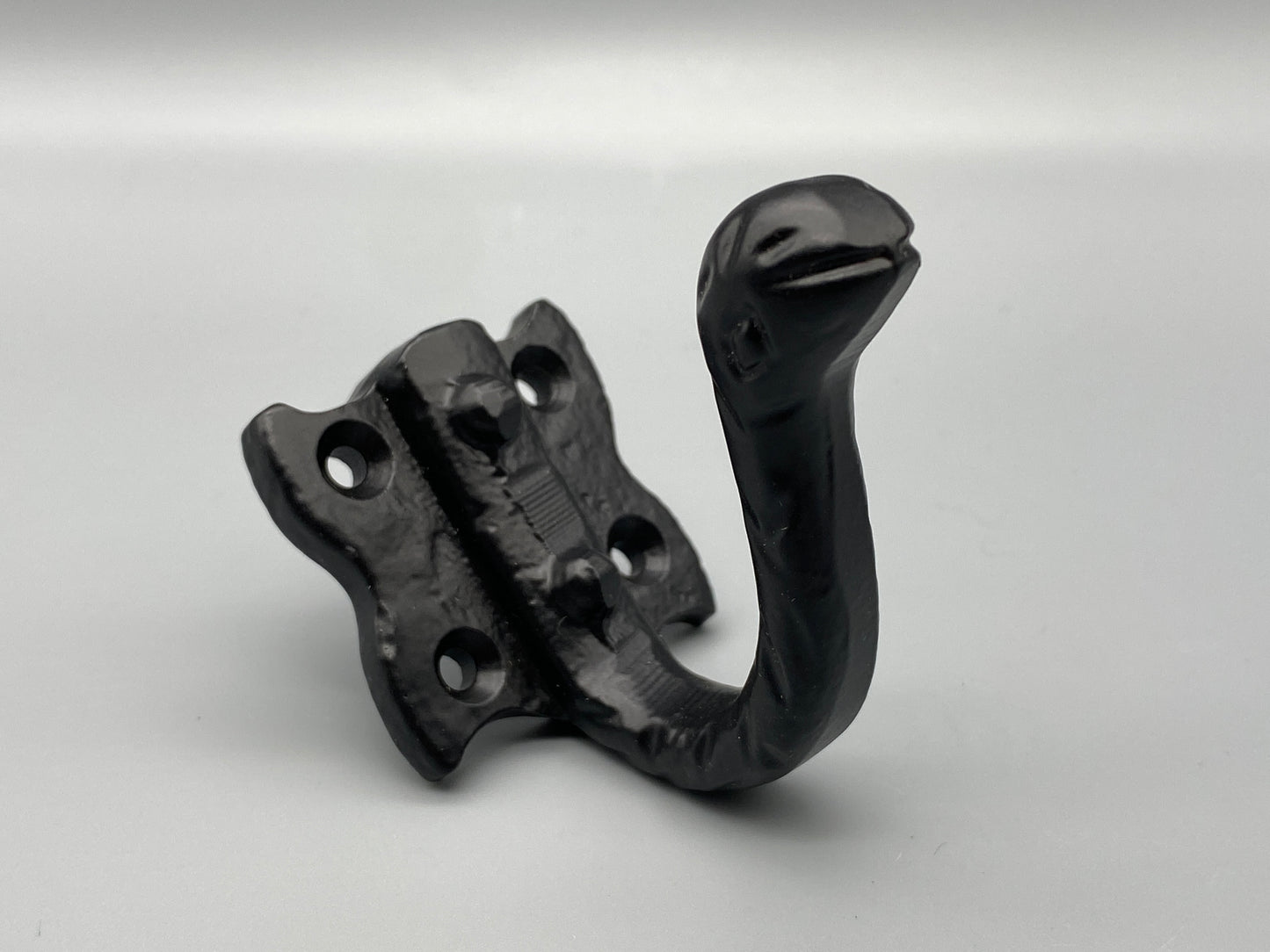 Pair of Forged Metal Black Hooks - Antiqued Metal - 2pcs