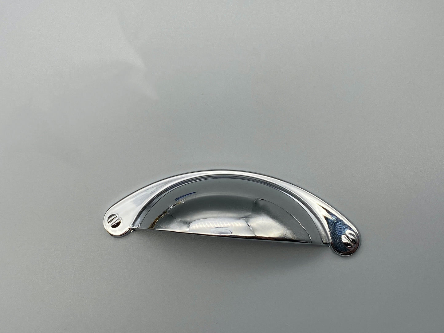 Nickel Plated Shell Handles - Half Moon Drawer Pulls 64mm - Rear Fix - Pack of 1