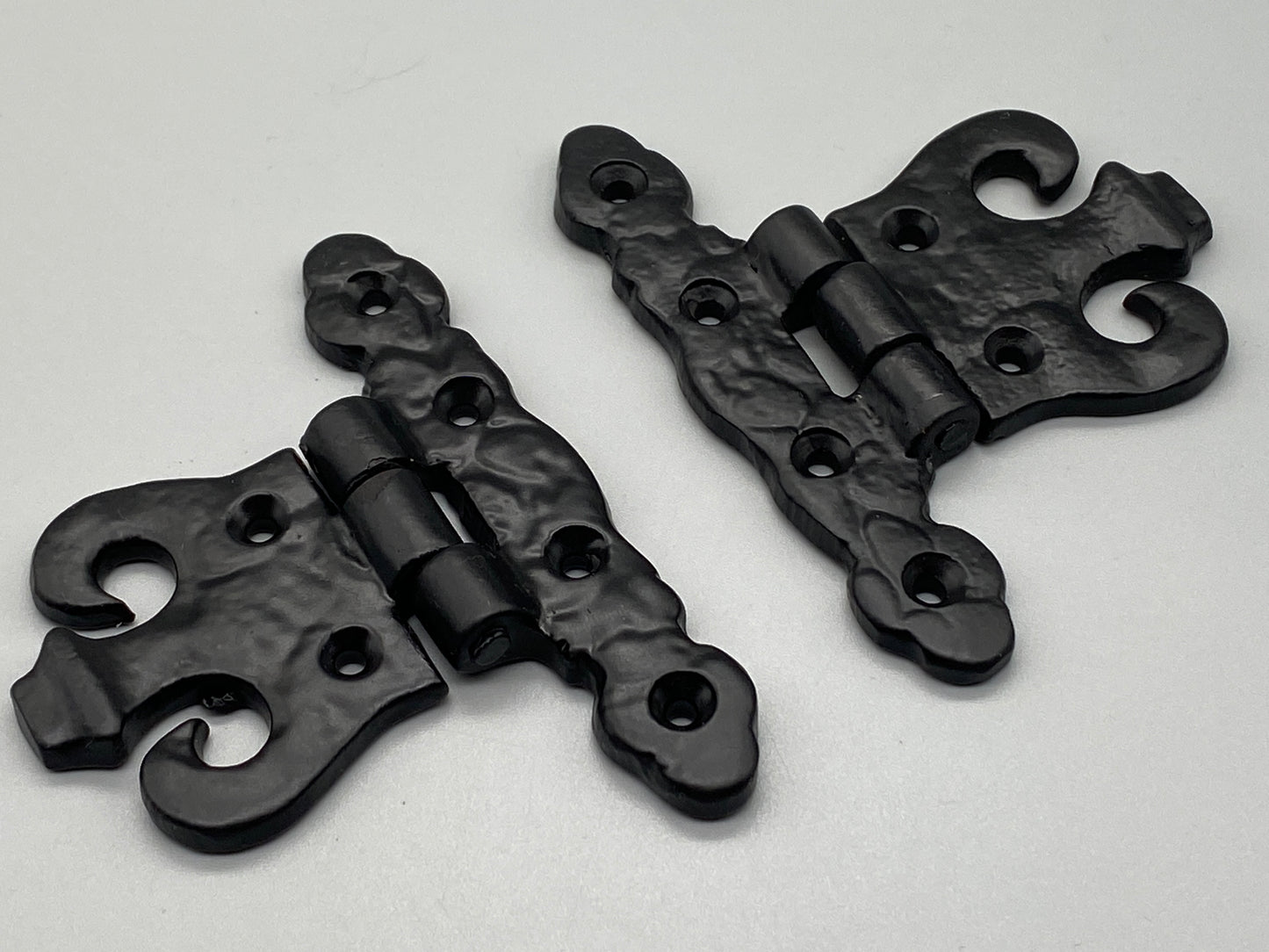 Pair of Gothic Black Hinges - 280g each - 100mm