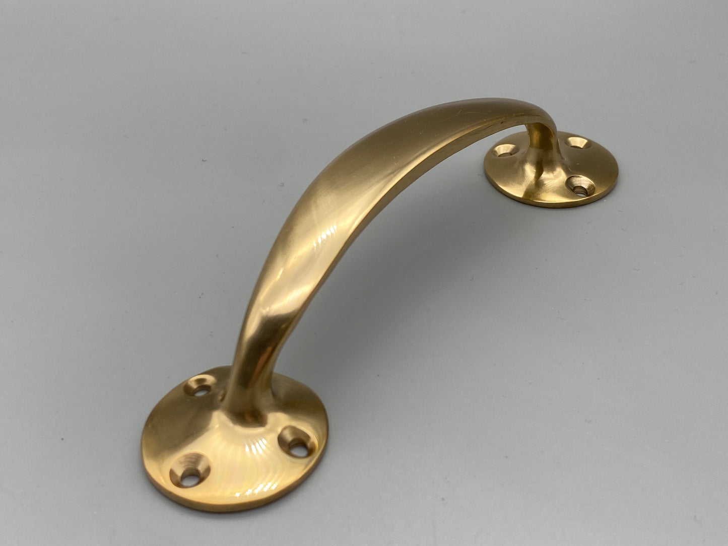 Bow Brass Wardrobe / Door Handles - Front Fix - 150mm - Pack of 1