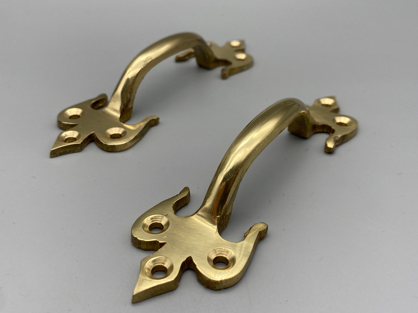 Solid Brass Fleur-De-Lys Handle - Front Fix - 125mm - Pack of 1