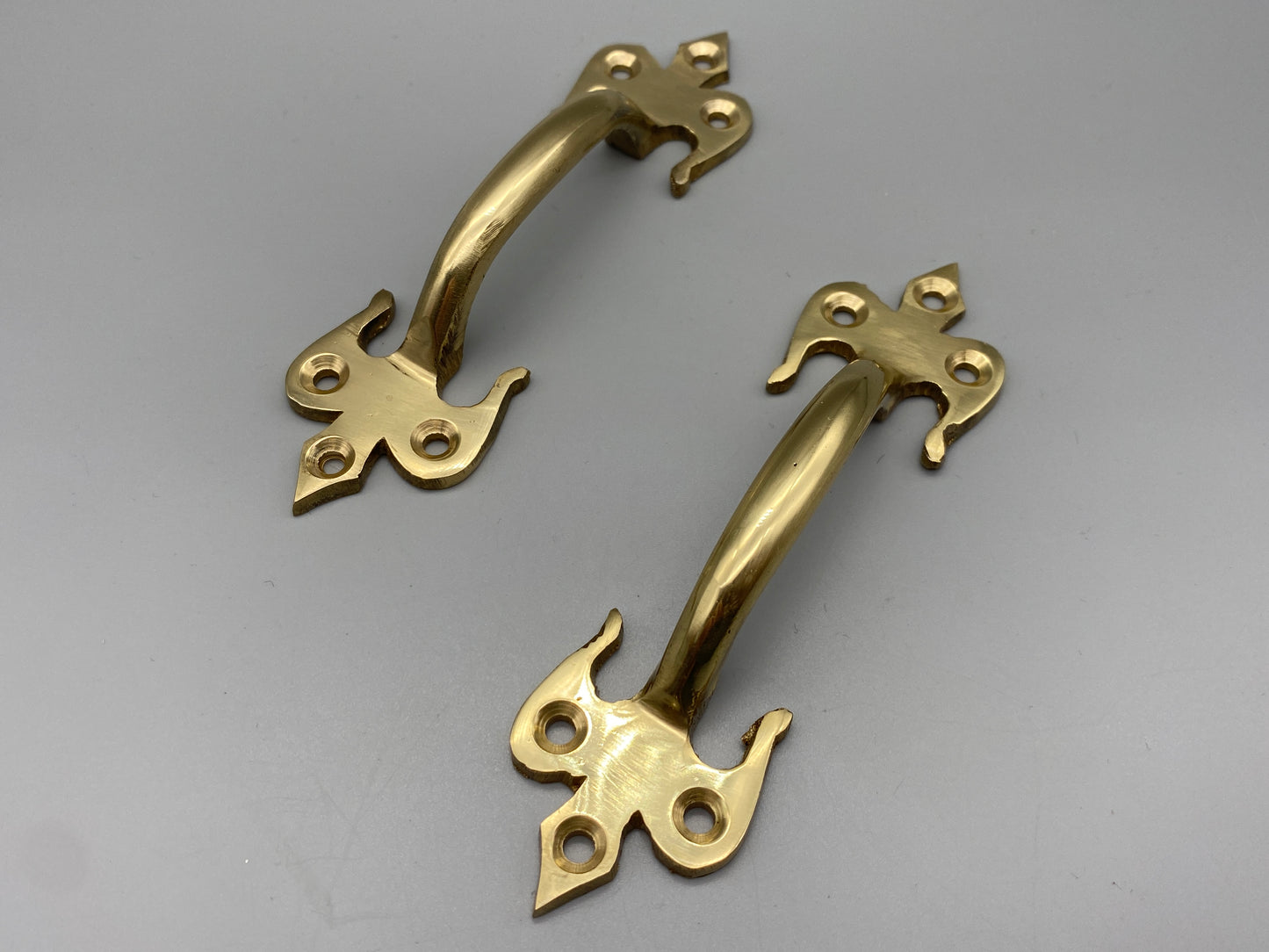 Solid Brass Fleur-De-Lys Handle - Front Fix - 125mm - Pack of 1