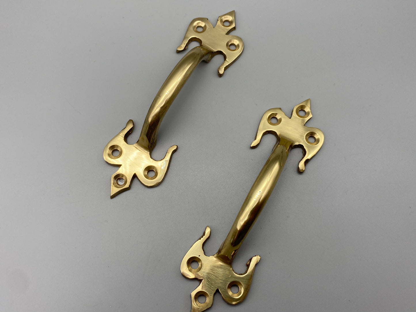 Solid Brass Fleur-De-Lys Handle - Front Fix - 125mm - Pack of 1