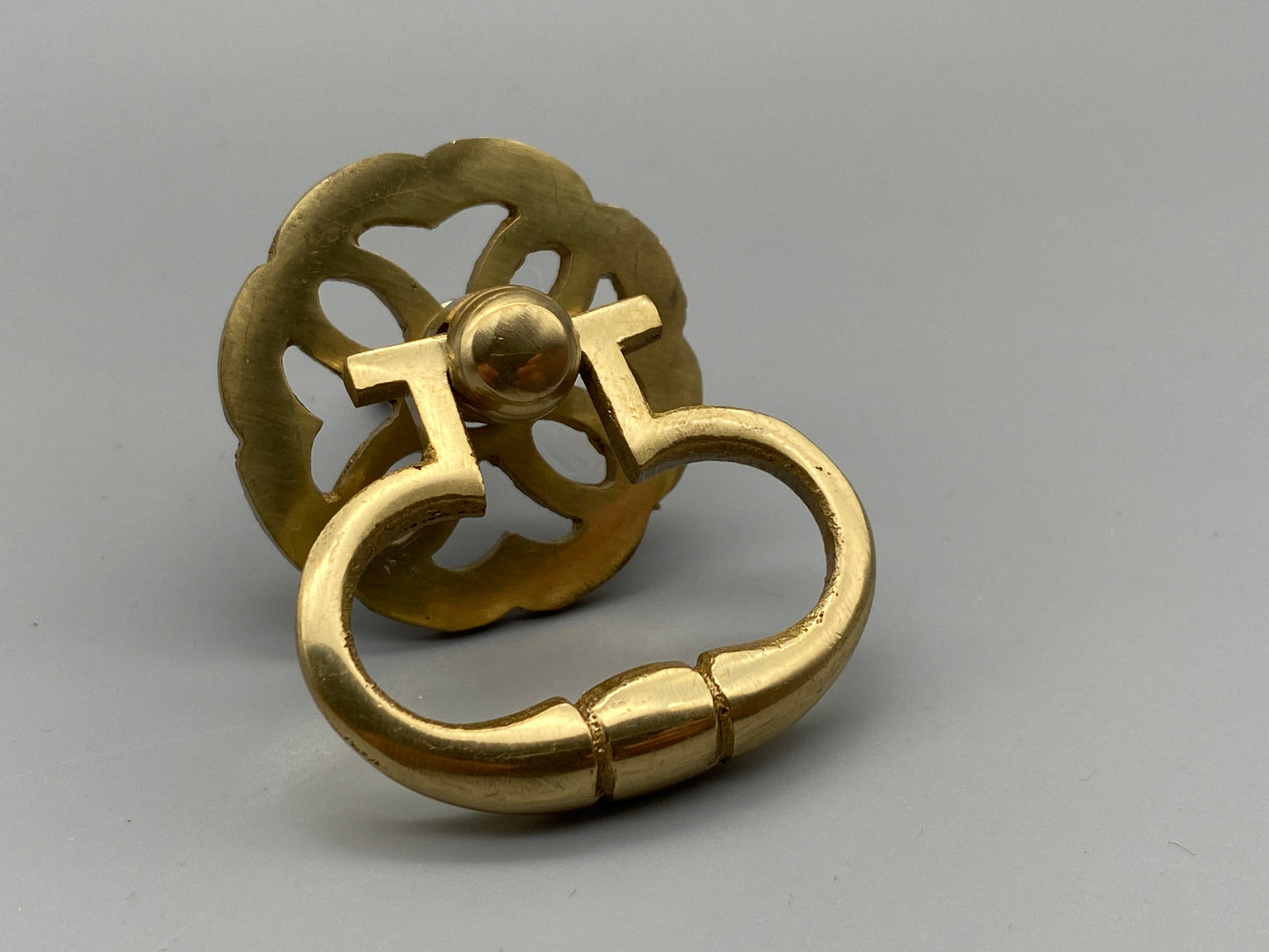 Antique Floral Style Drawer Pull Rings - 40mm Solid Brass - Pack of 1