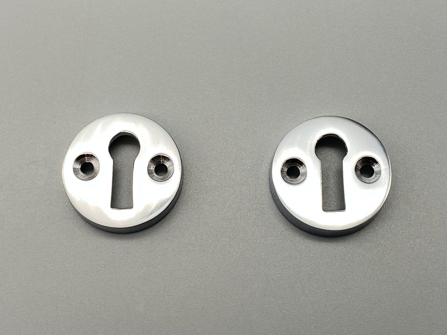 Pair of Concave Open Chrome Escutcheons - 35mm