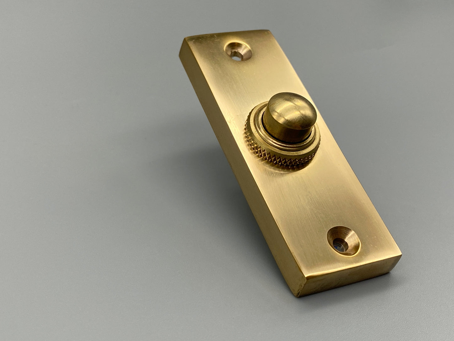 Solid Brass Victorian Door Bell Push Oblong 75mm - 1 Set