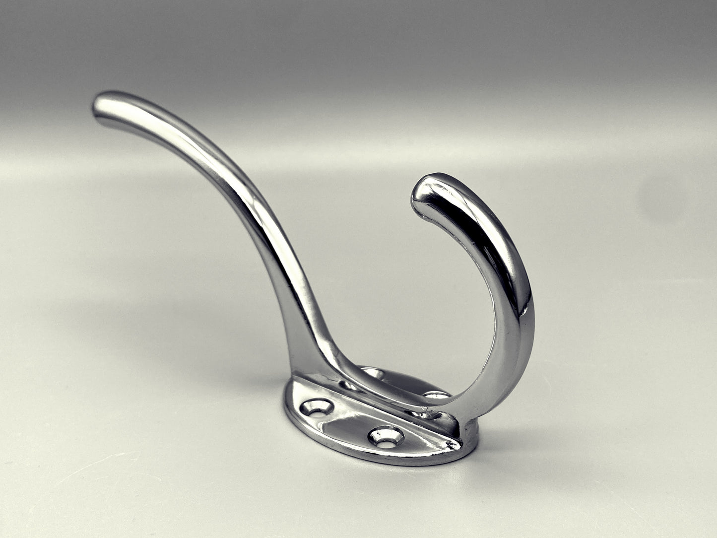 Chrome on Solid Brass Double Metal Black Hooks - Pack of 1