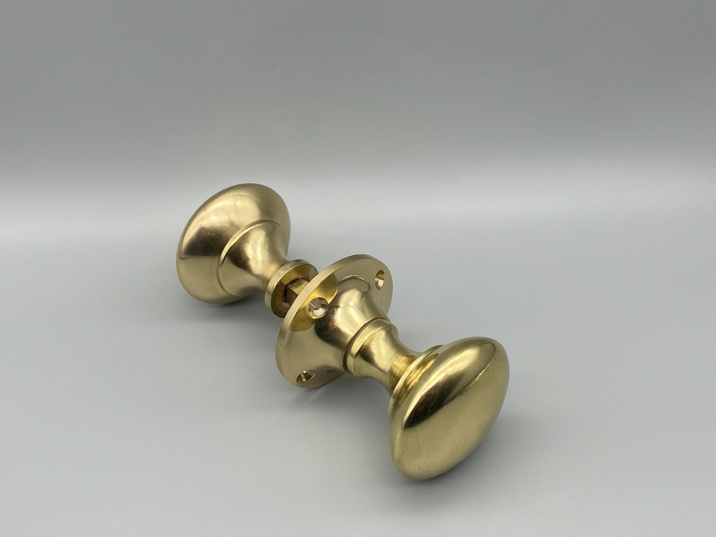 Pair of Brass Victorian Rim Knobs - Rim Mortice Set - 50mm Knobs