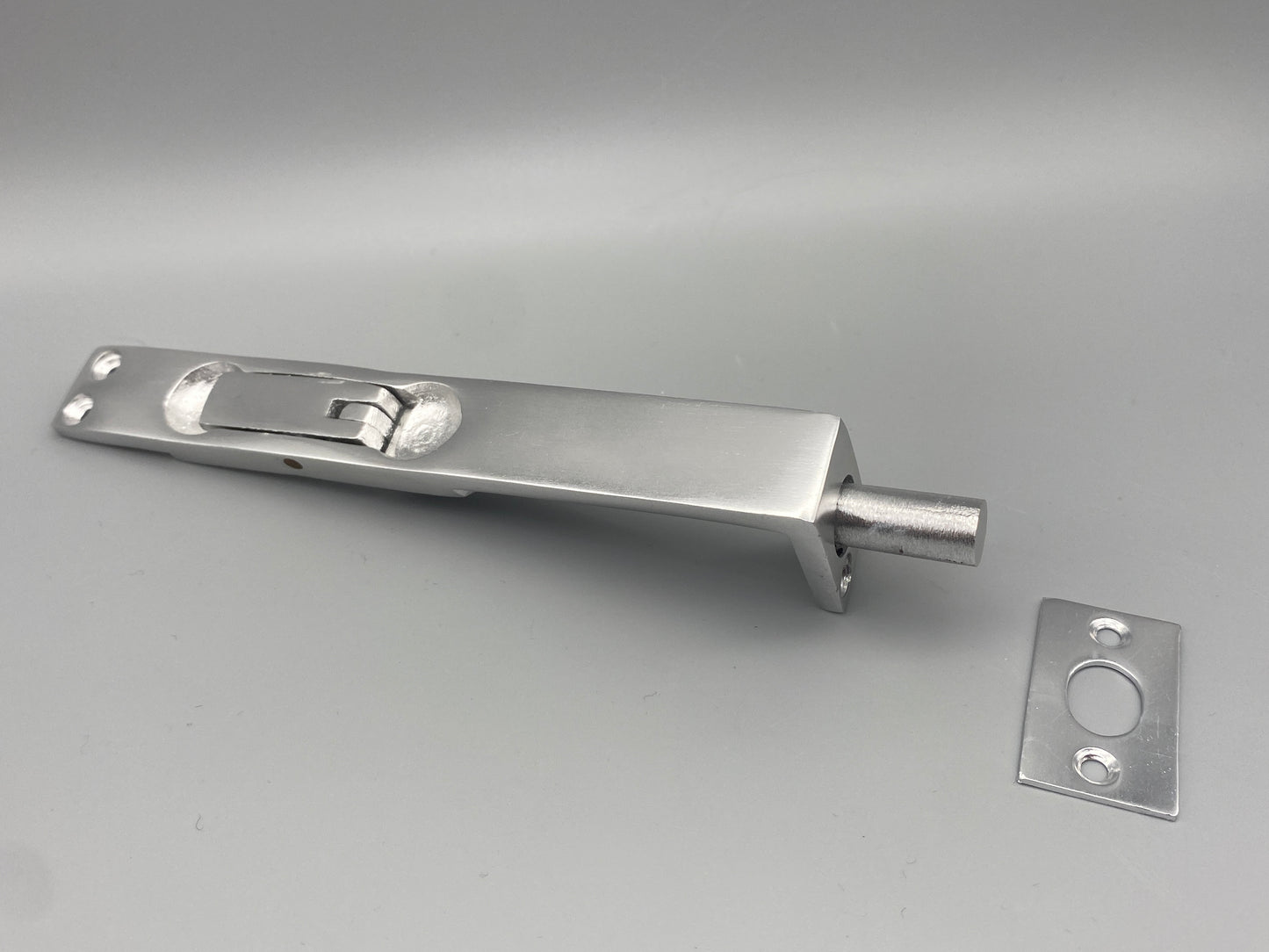 Door Flush Tower Bolt - Solid Satin Tower Bolt - 150mm