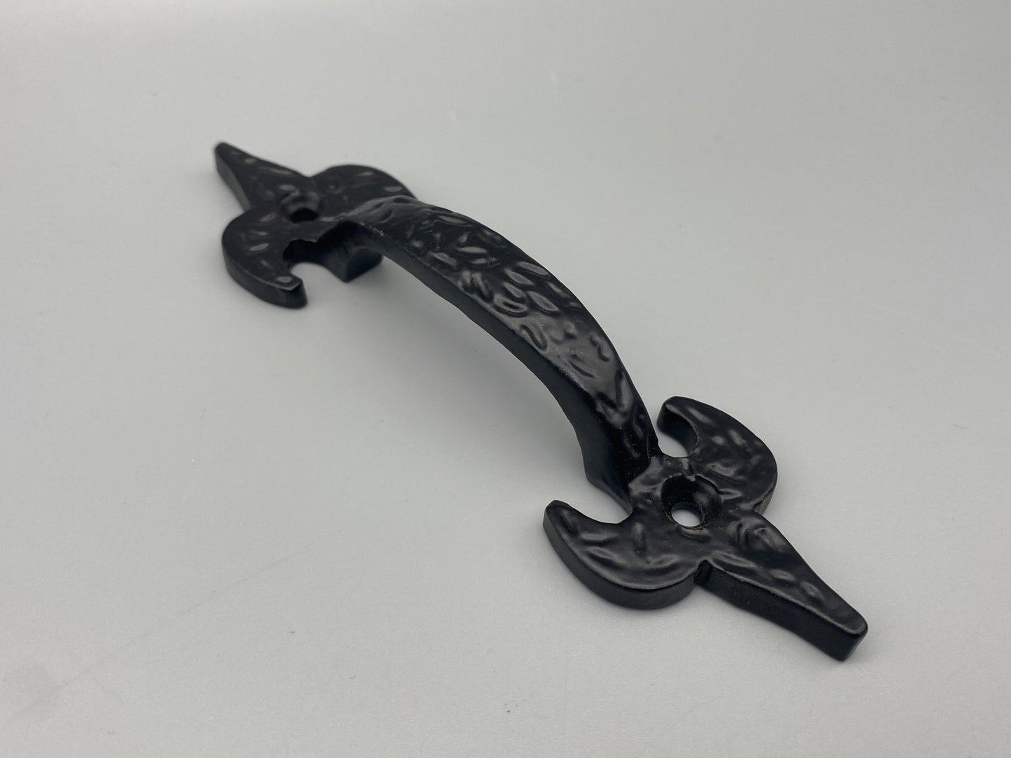 Forged Black Fleur-De-Lys Handle - Front Fix - 125mm