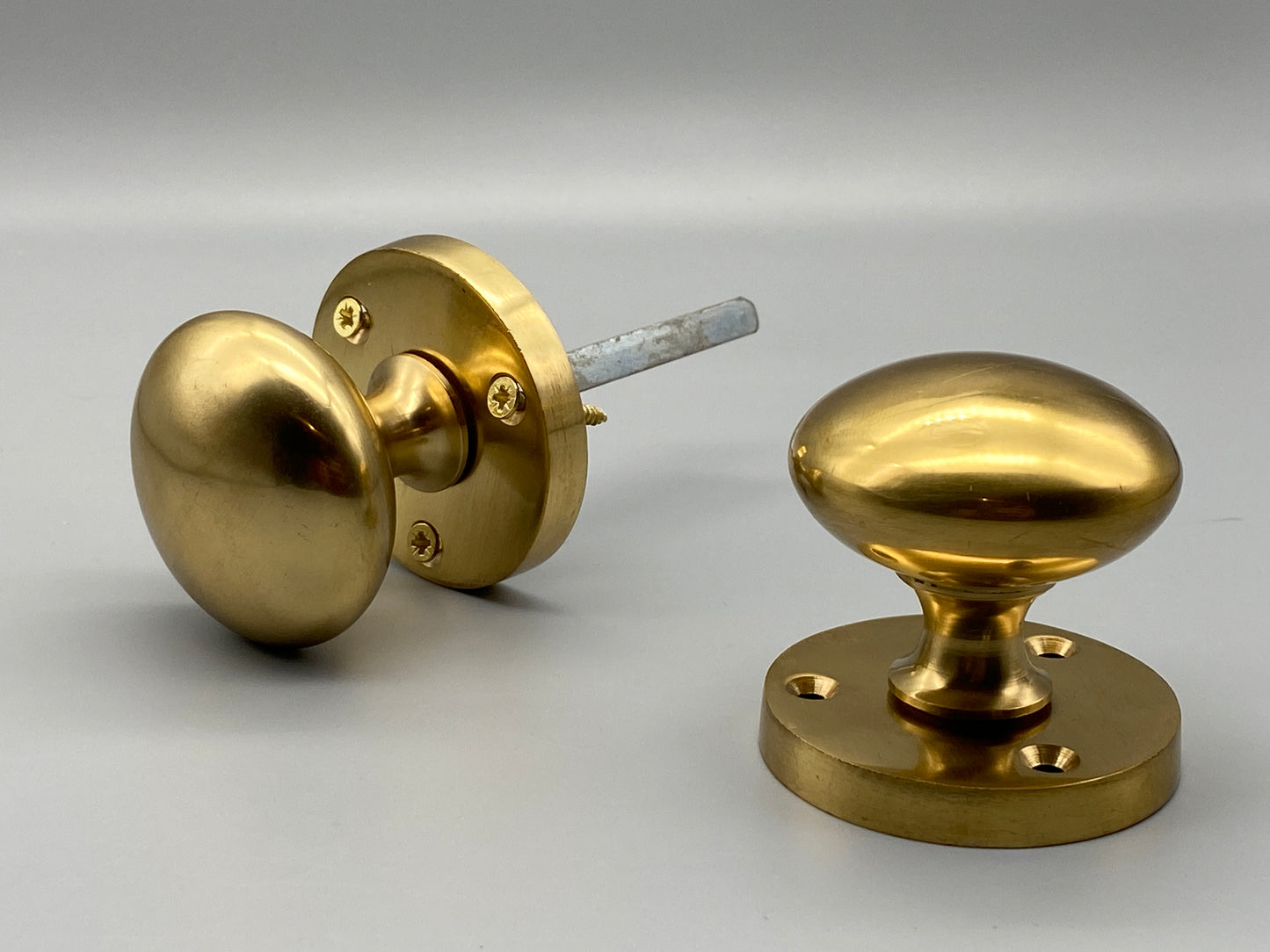 Pair of Solid Brass Victorian Mortice Set - 60mm Knobs