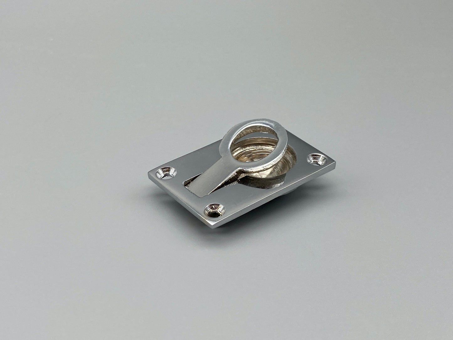 Rectangular Brushed Silver Flush Rings - Flush Drawer Rings - 38mm x 27mm