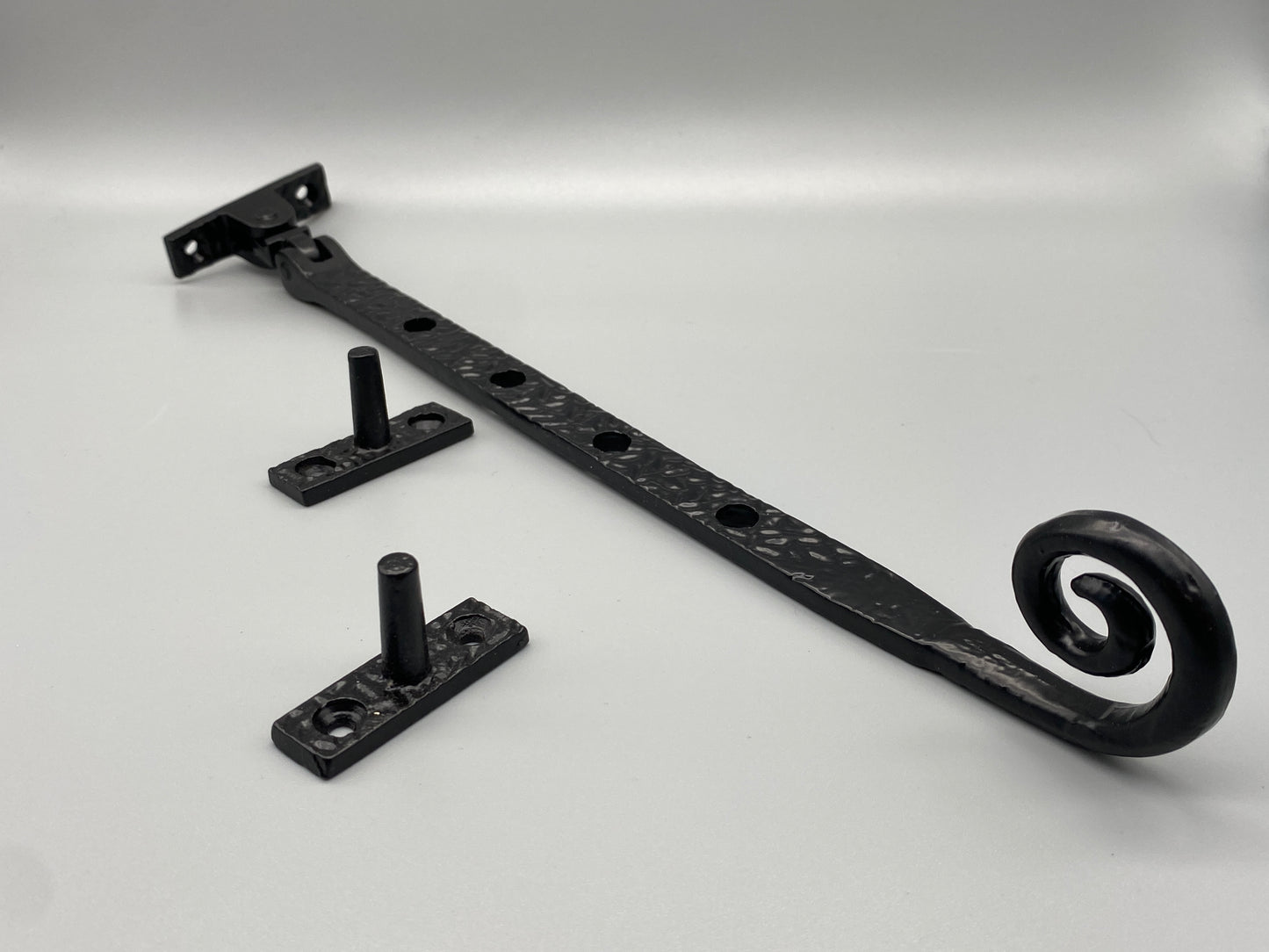 Forged Curled Tail Window Casement Stay Spoon - Antique Style - 250mm