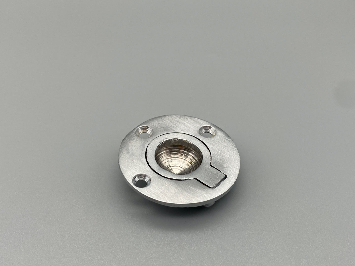 Round Brushed Silver Flush Rings - Flush Drawer Rings - 38mm