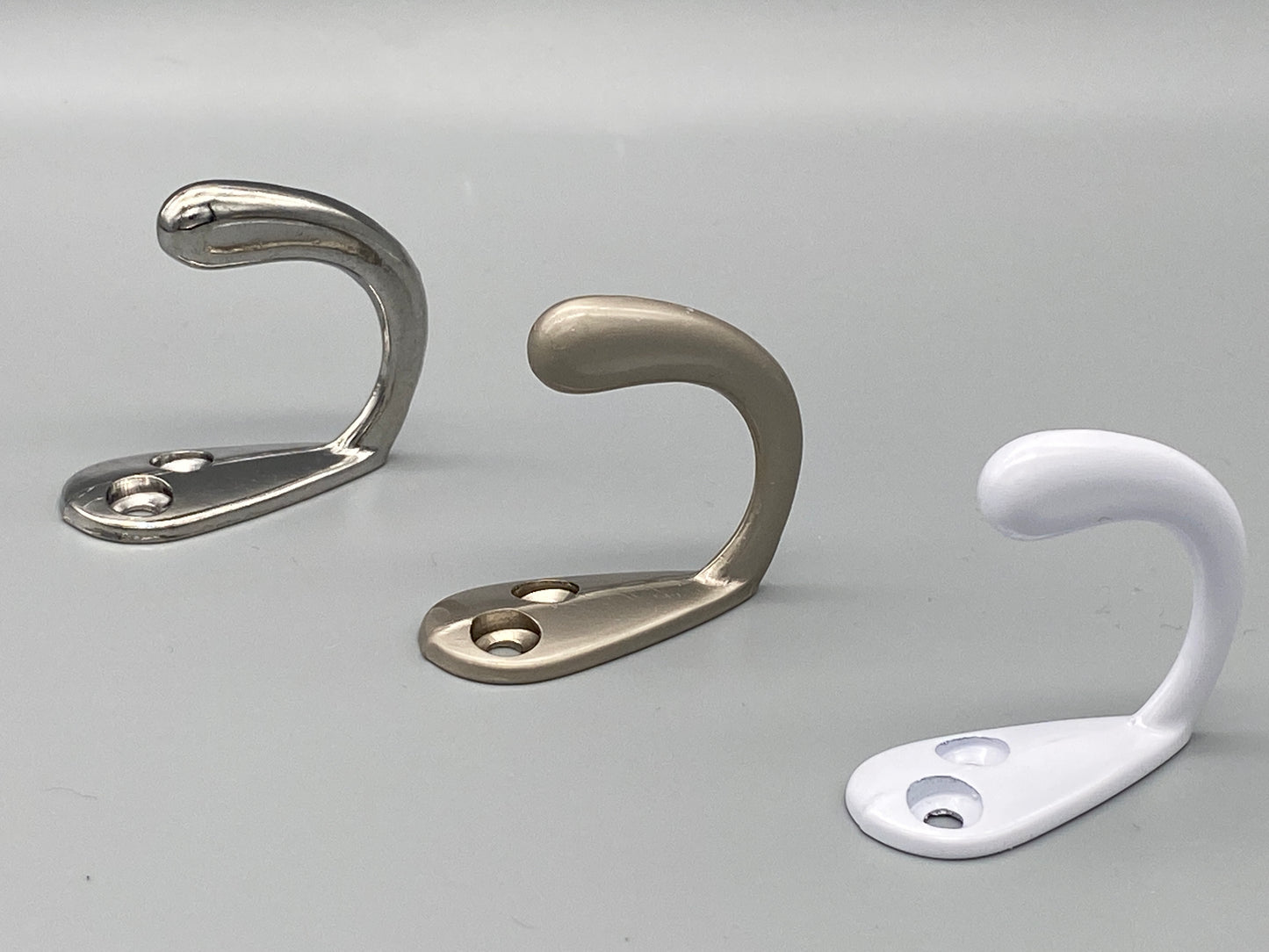 Single Robe Hooks - Solid Metal - Various Finishings - Pack of 1