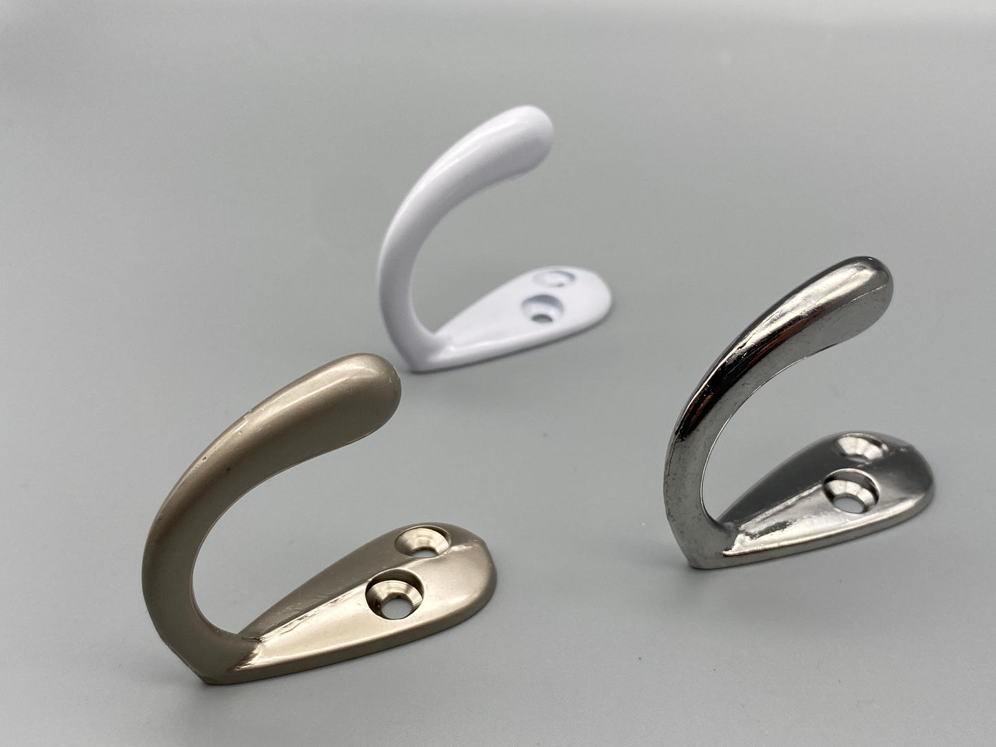 Single Robe Hooks - Solid Metal - Various Finishings - Pack of 1