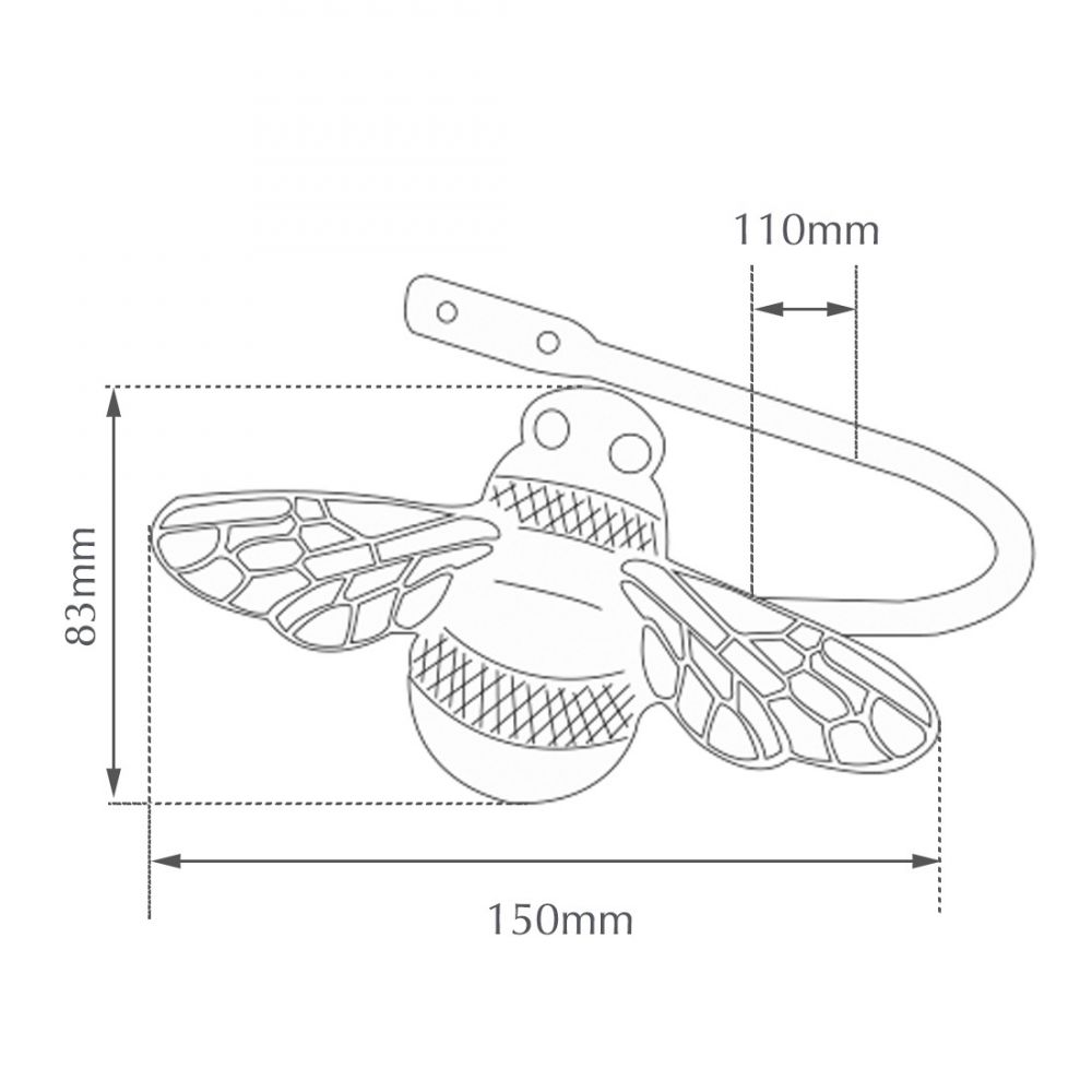 Debbie Bumblebee Holdback 150mm - Antique Brass & Antique Silver
